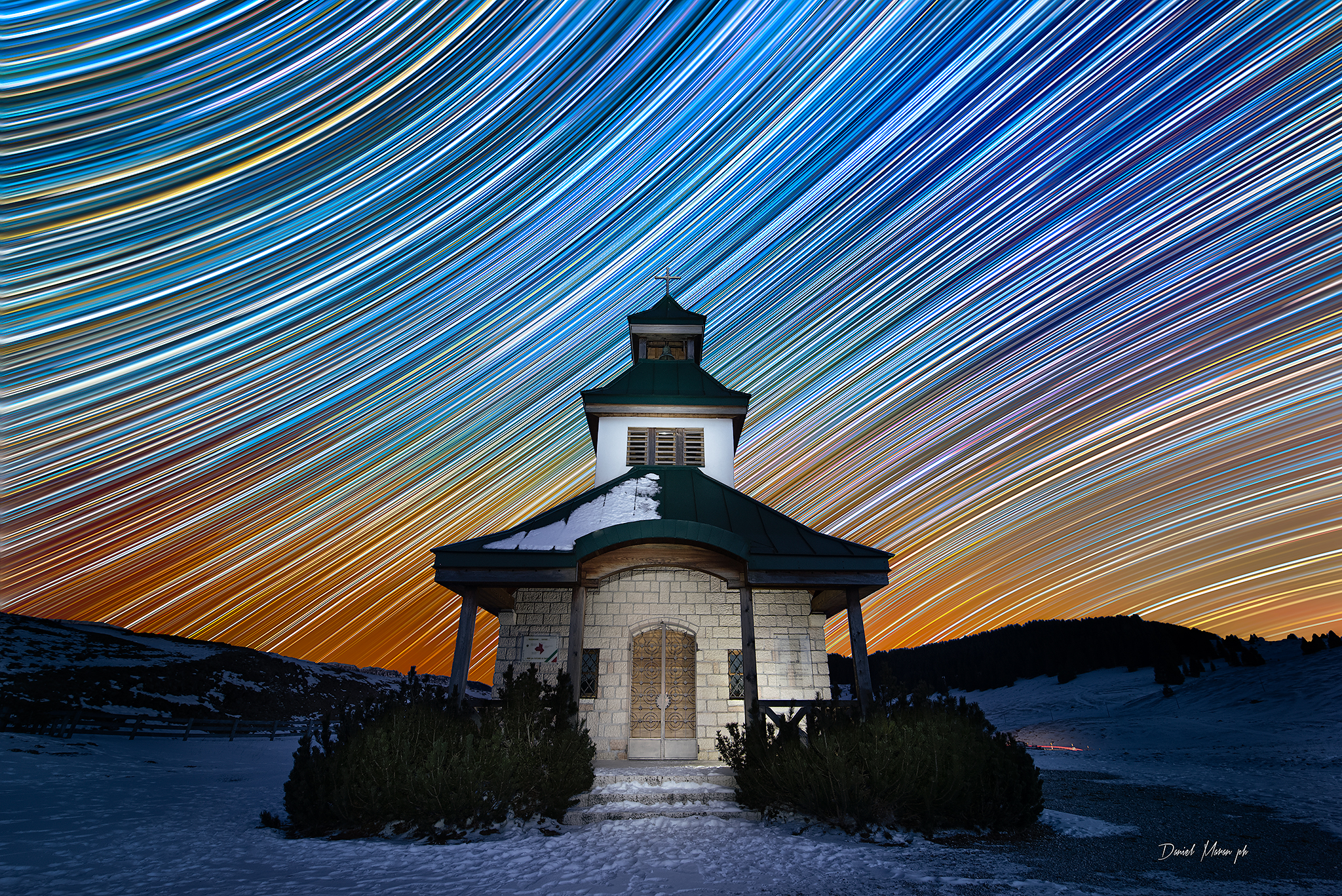 Startrails a Passo Vezzena