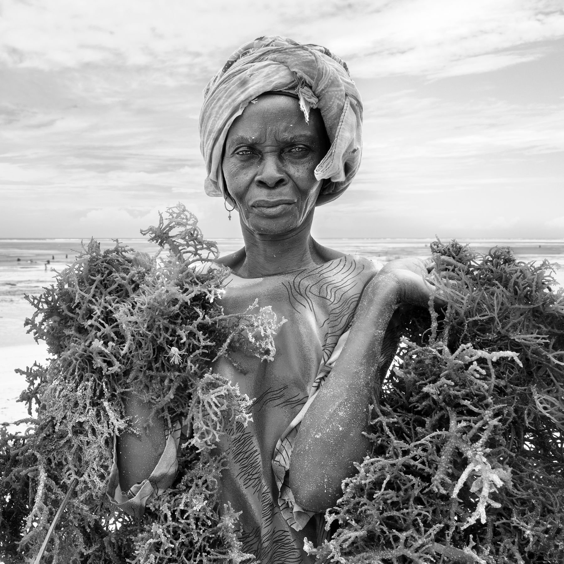 Woman with seaweed