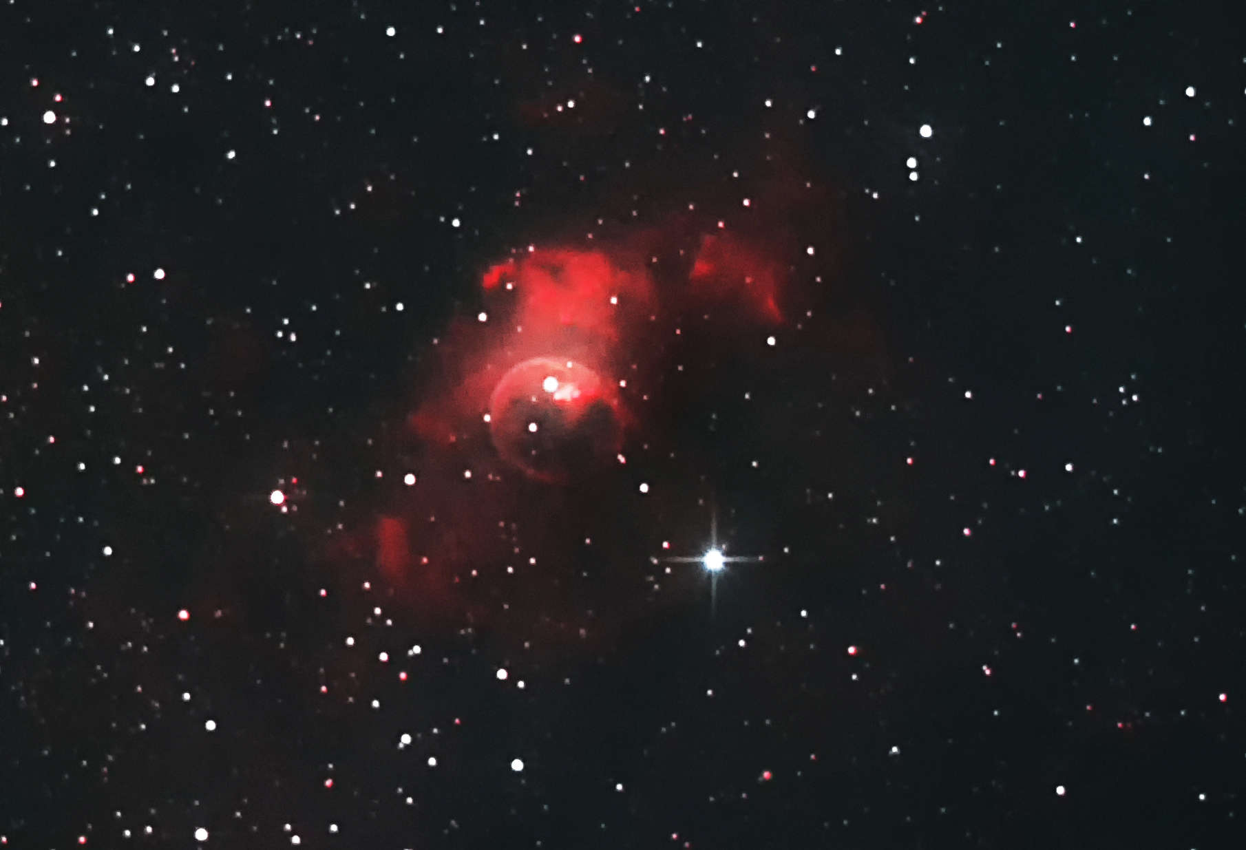 bubble nebula in cassiopea