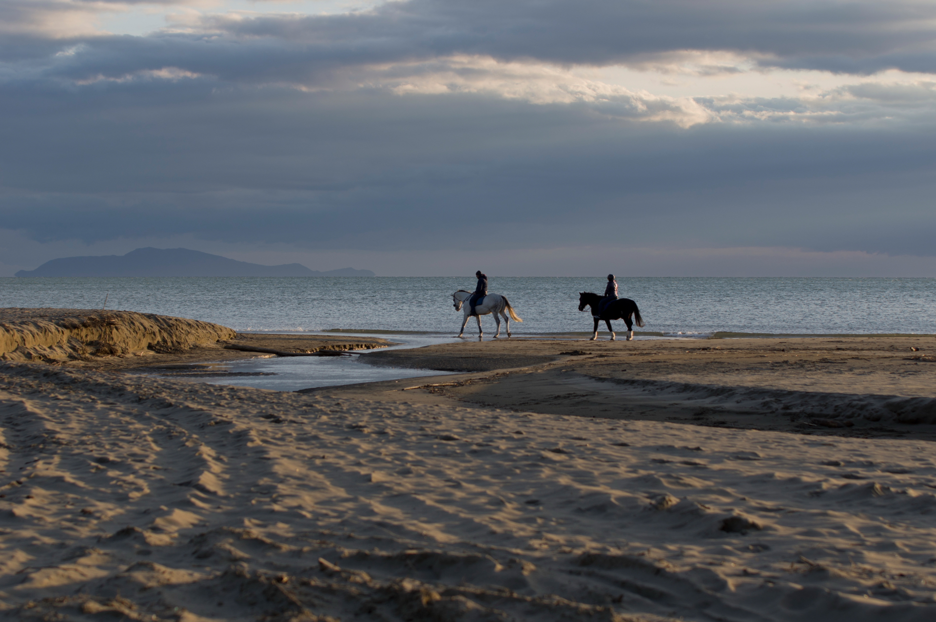 Riding on the Tuscan beaches