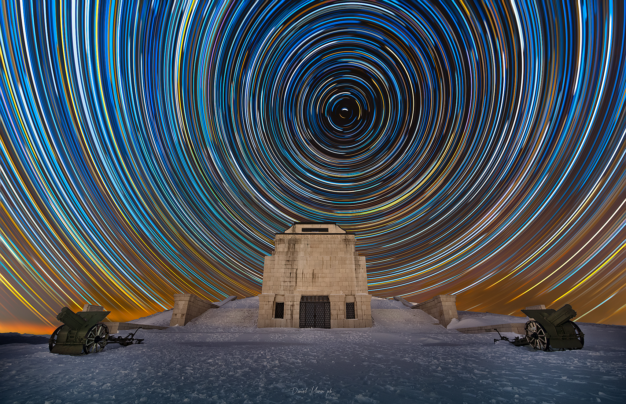 Startrails at the military shrine of brandy.