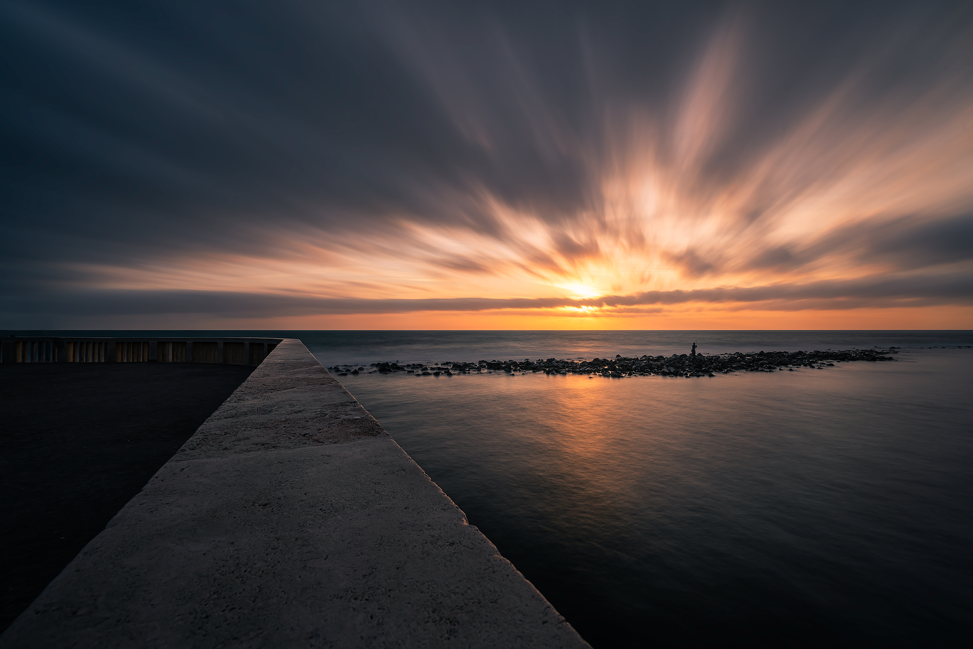 A sunset at the Pontile