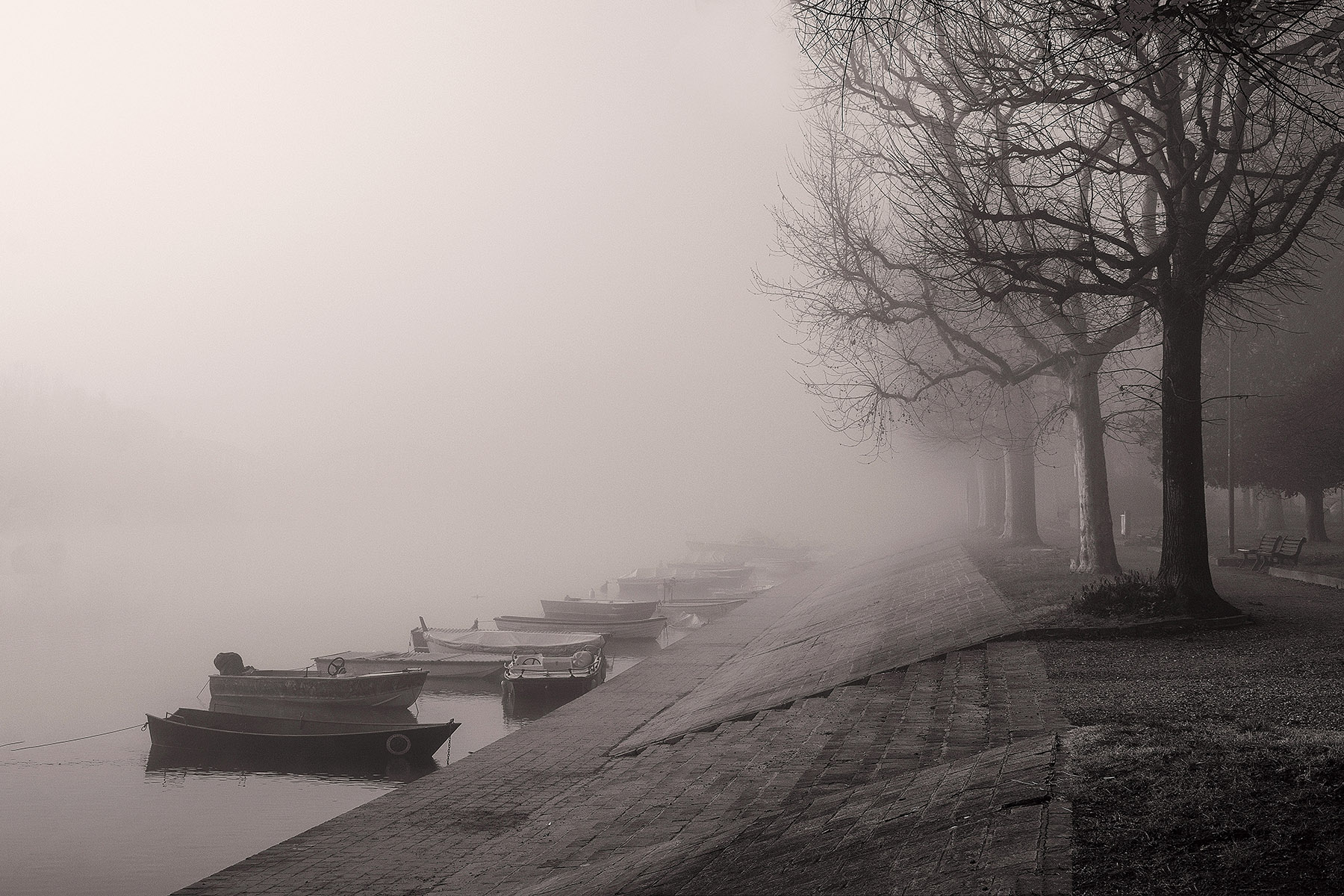Brivio in the fog