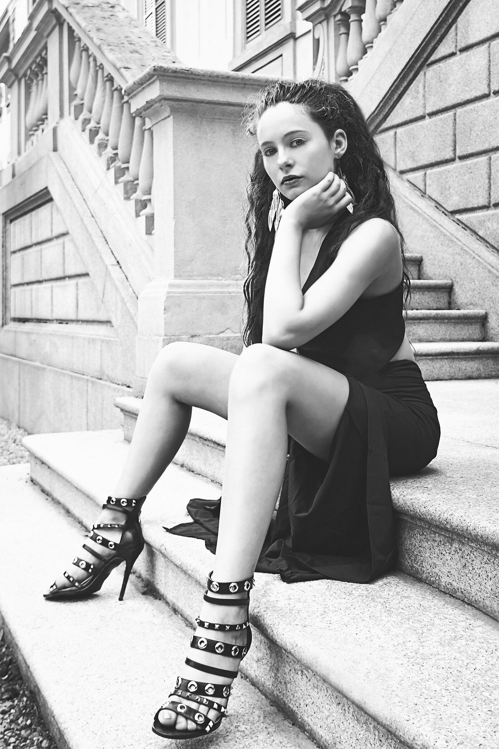 Jessica e le scale 1 BW