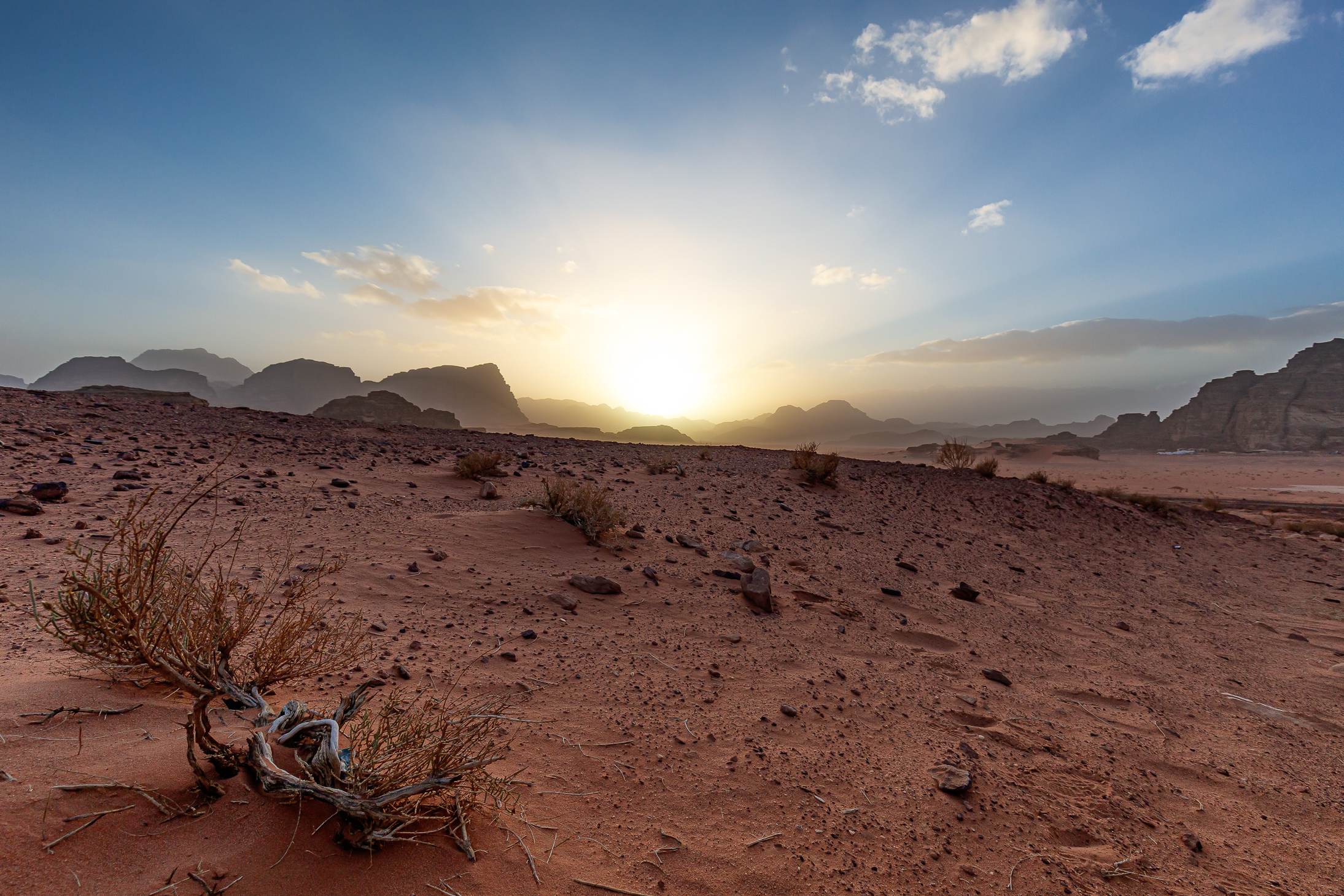 Tramonto nel Wadi Rum