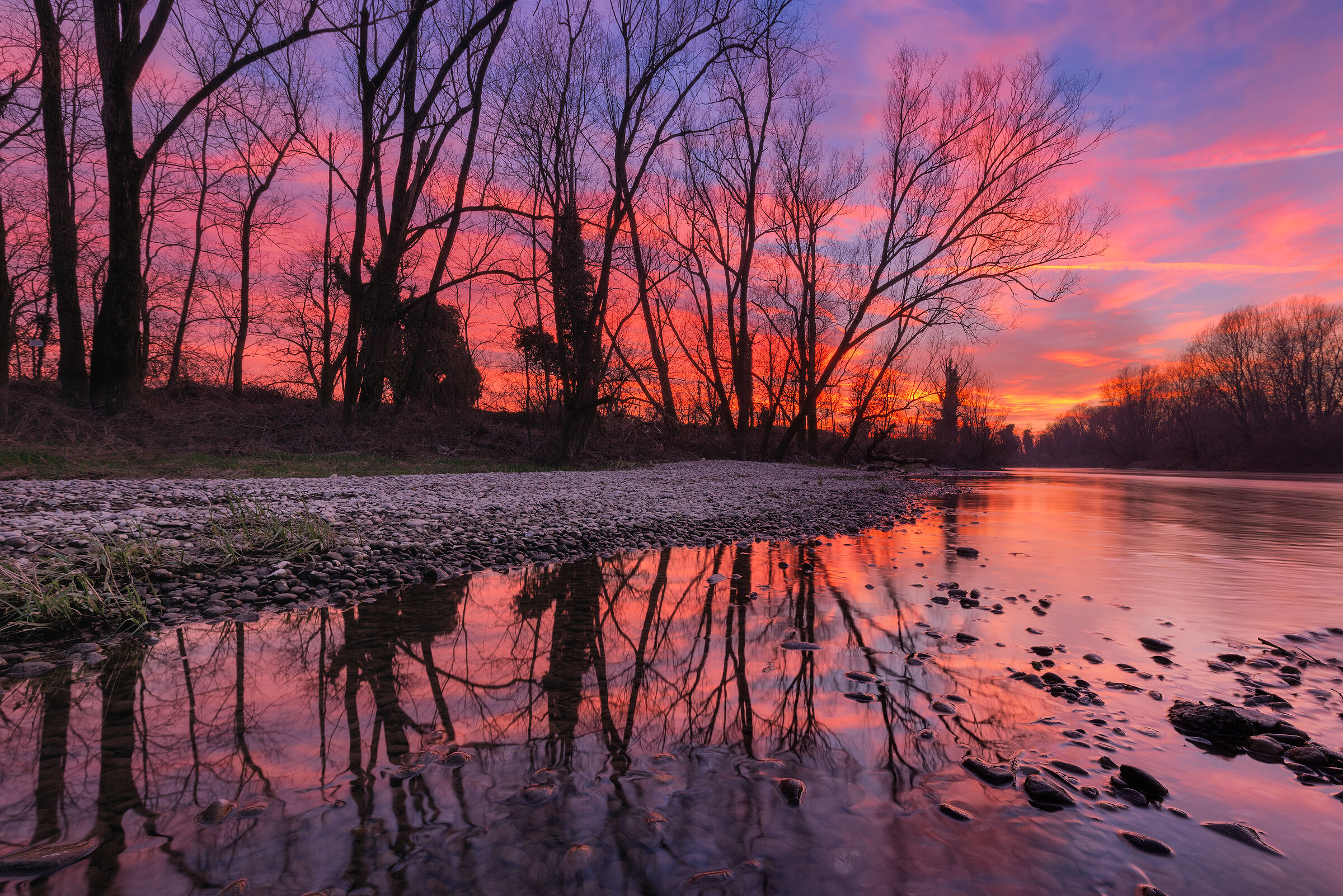 Tramonto sul fiume Oglio