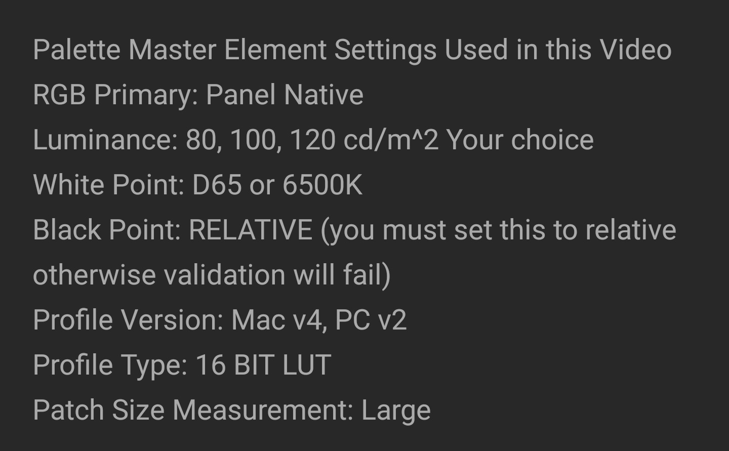 BenQ Monitor Calibration Settings