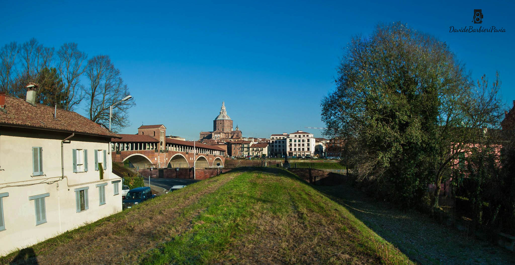 Pavia seen from the village of Ticino