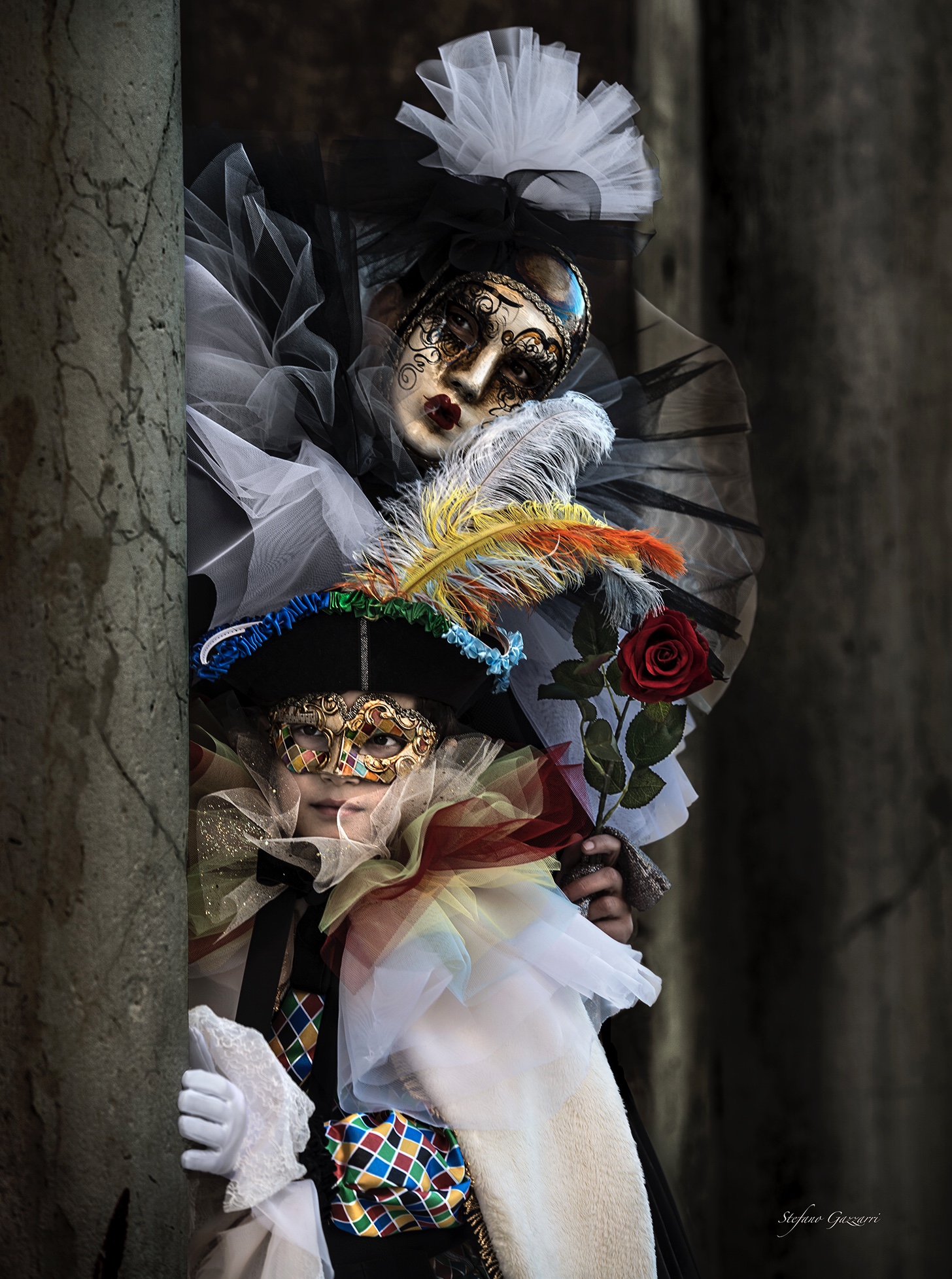 Behind the columns of St. Mark's Square