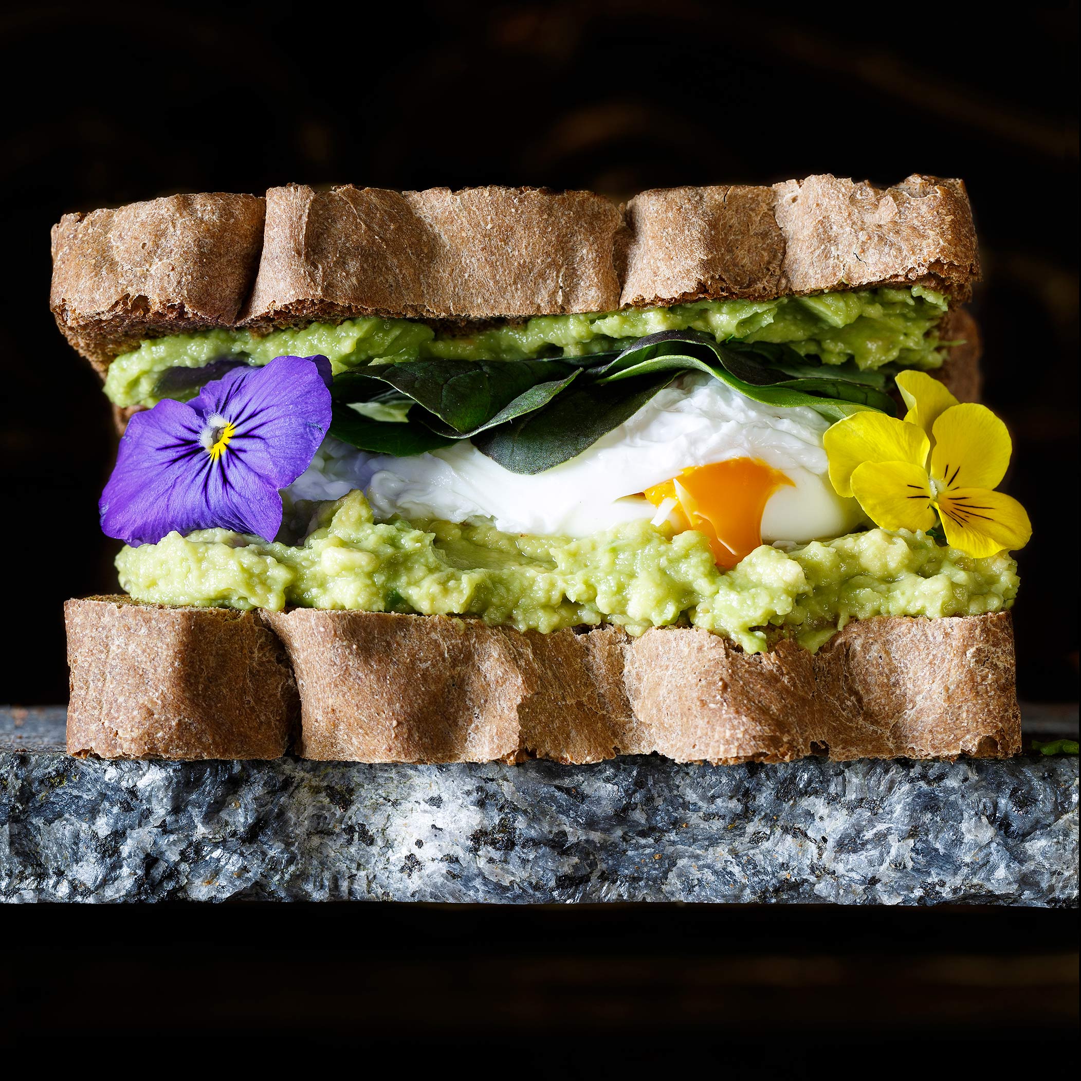 Poaching egg and avocado