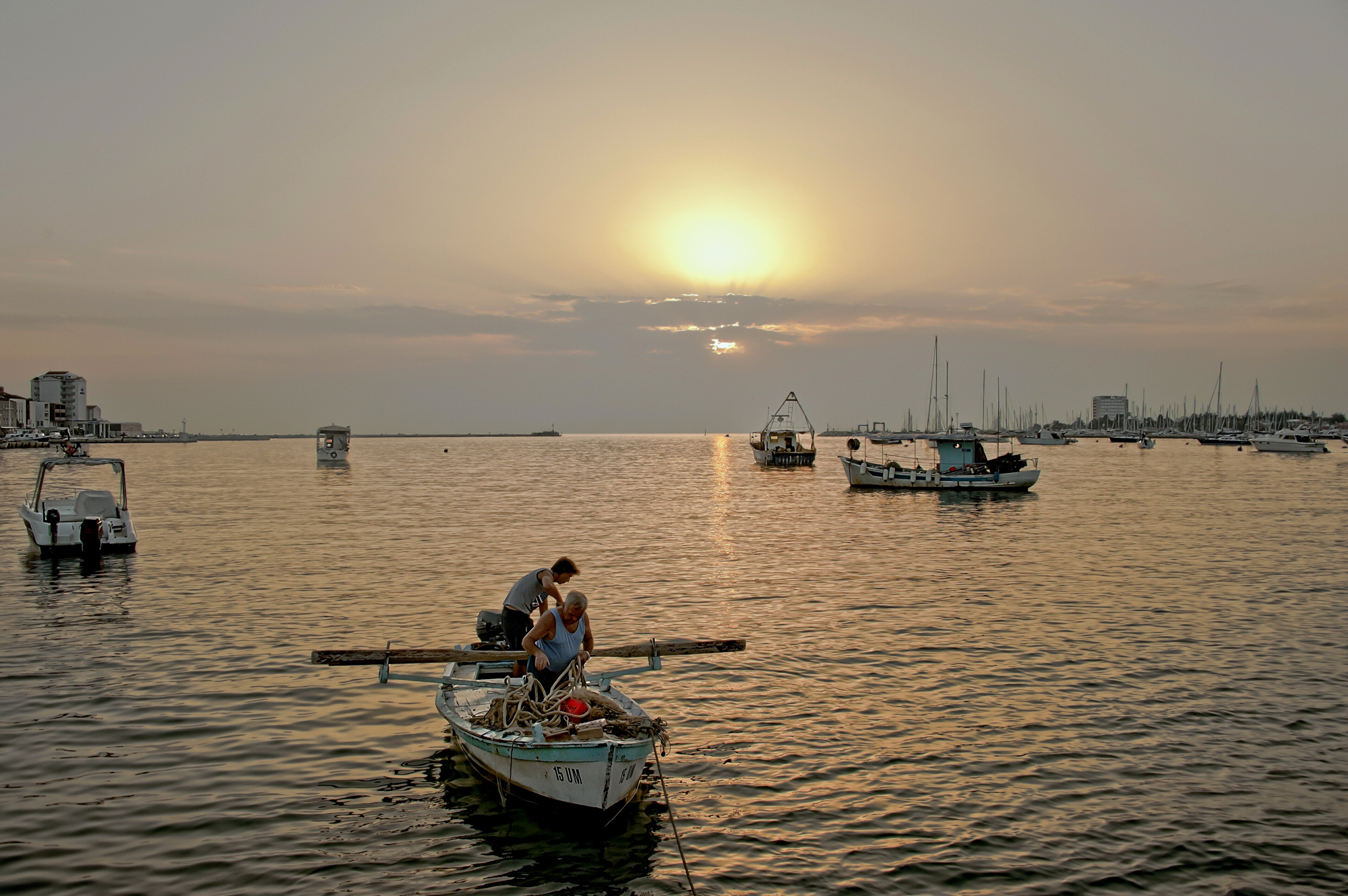 Sunset at the harbour