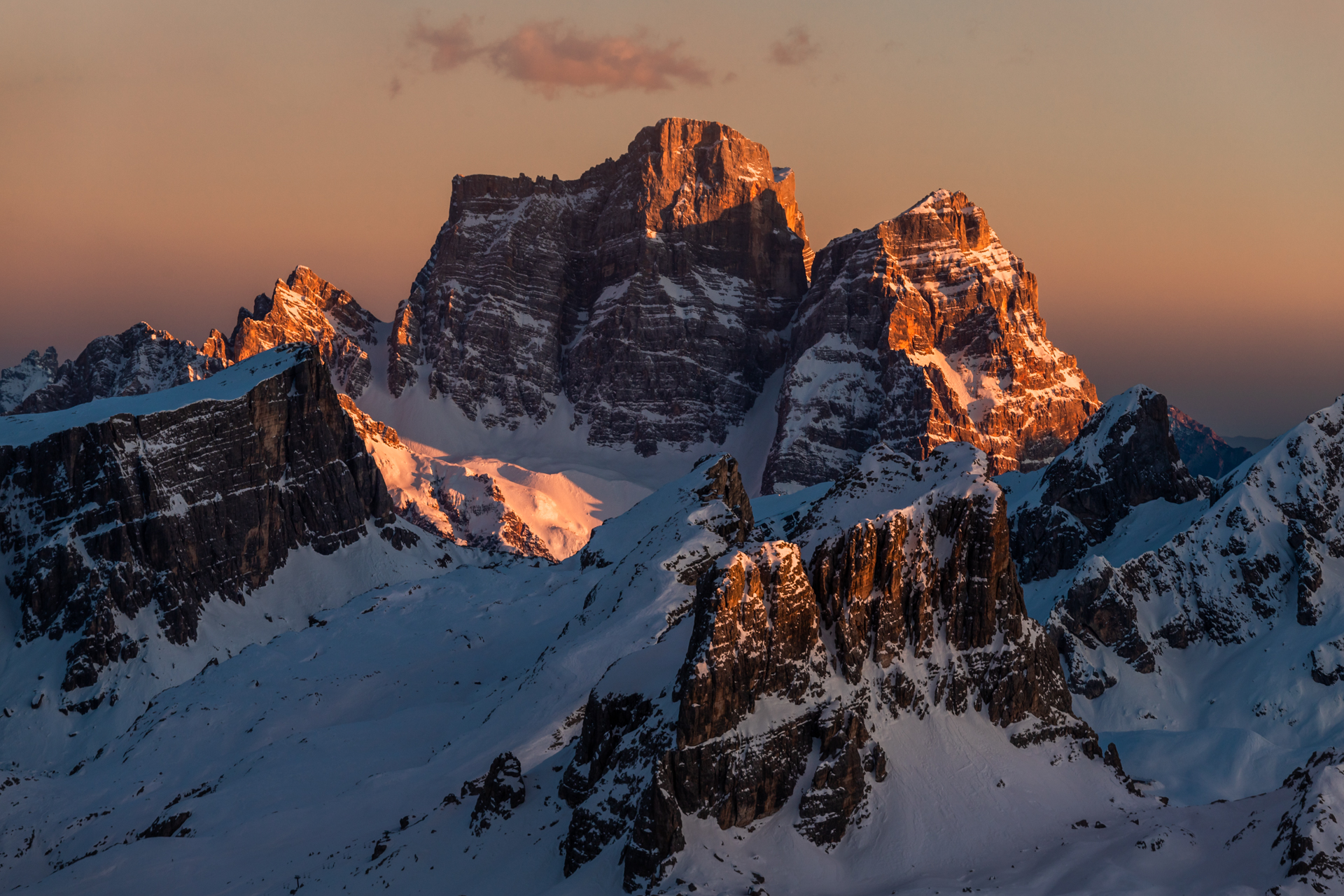 The Pelmo at sunset