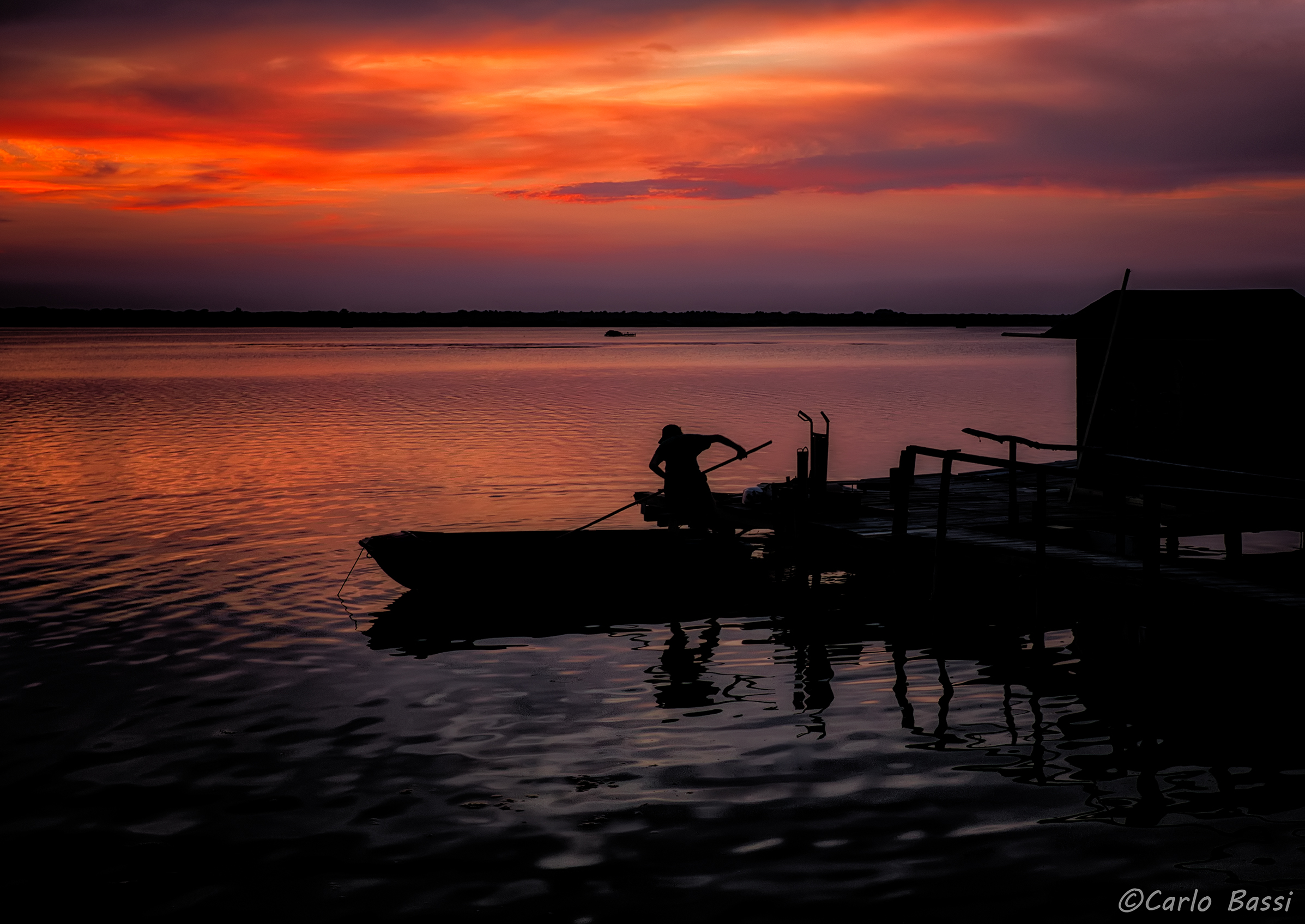 Sunset in the lagoon