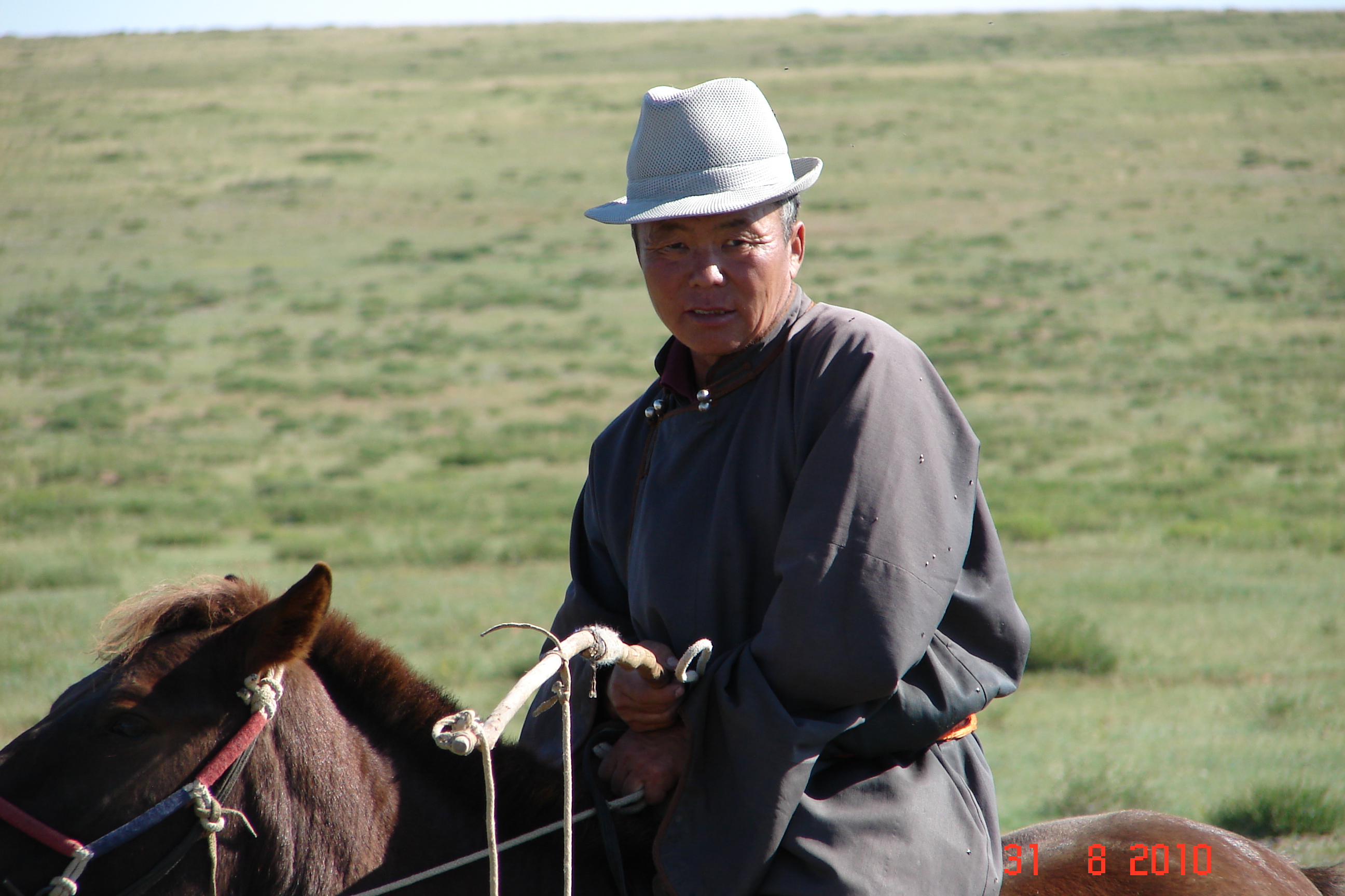 Nomadic shepherd in the Gobi Desert