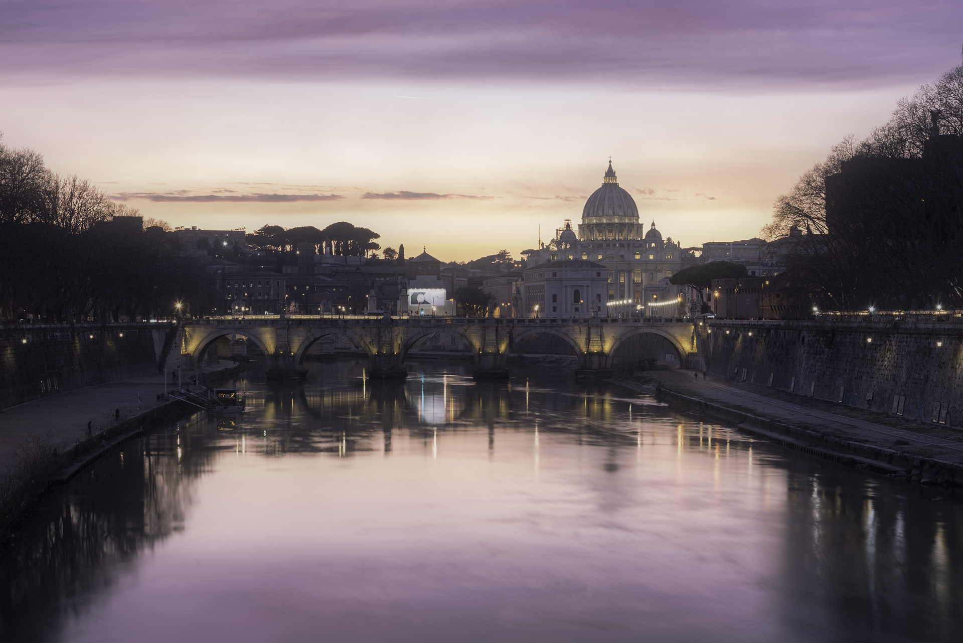 Lilac Sunset on the Eternal City