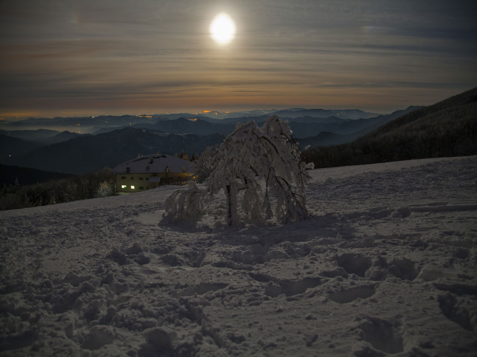 full moon at high altitude