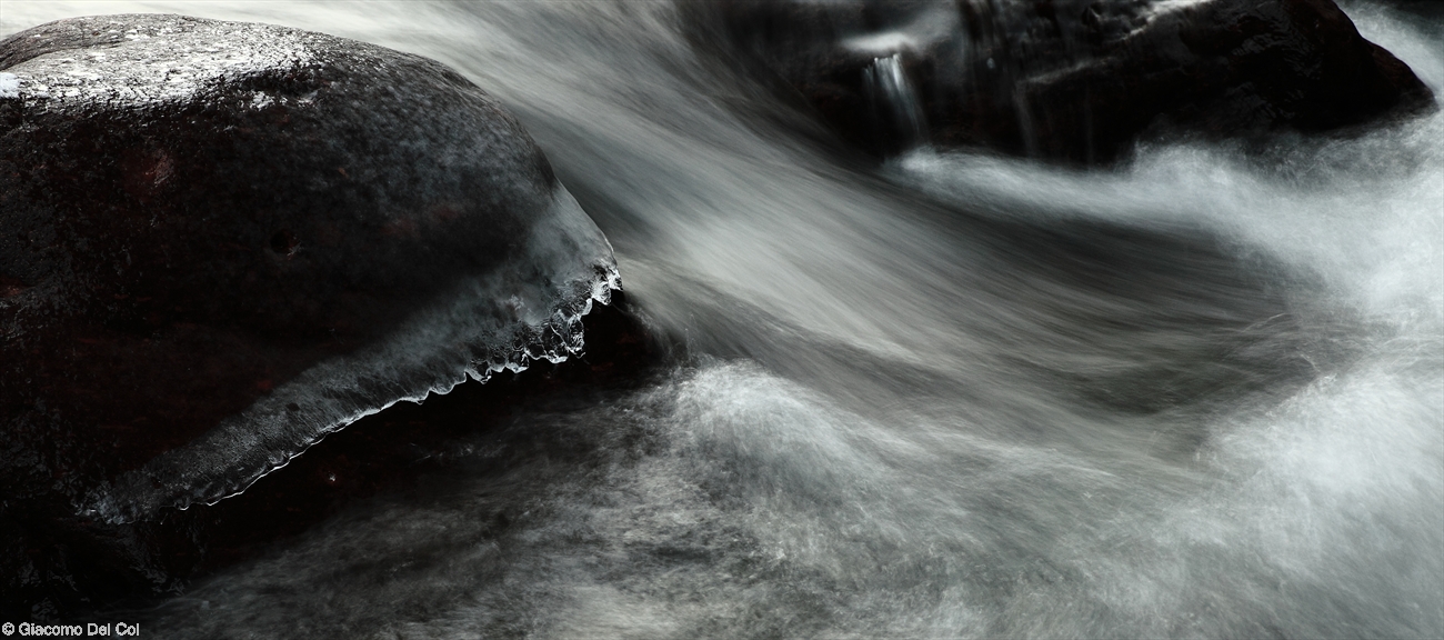 Rocks, ice and water