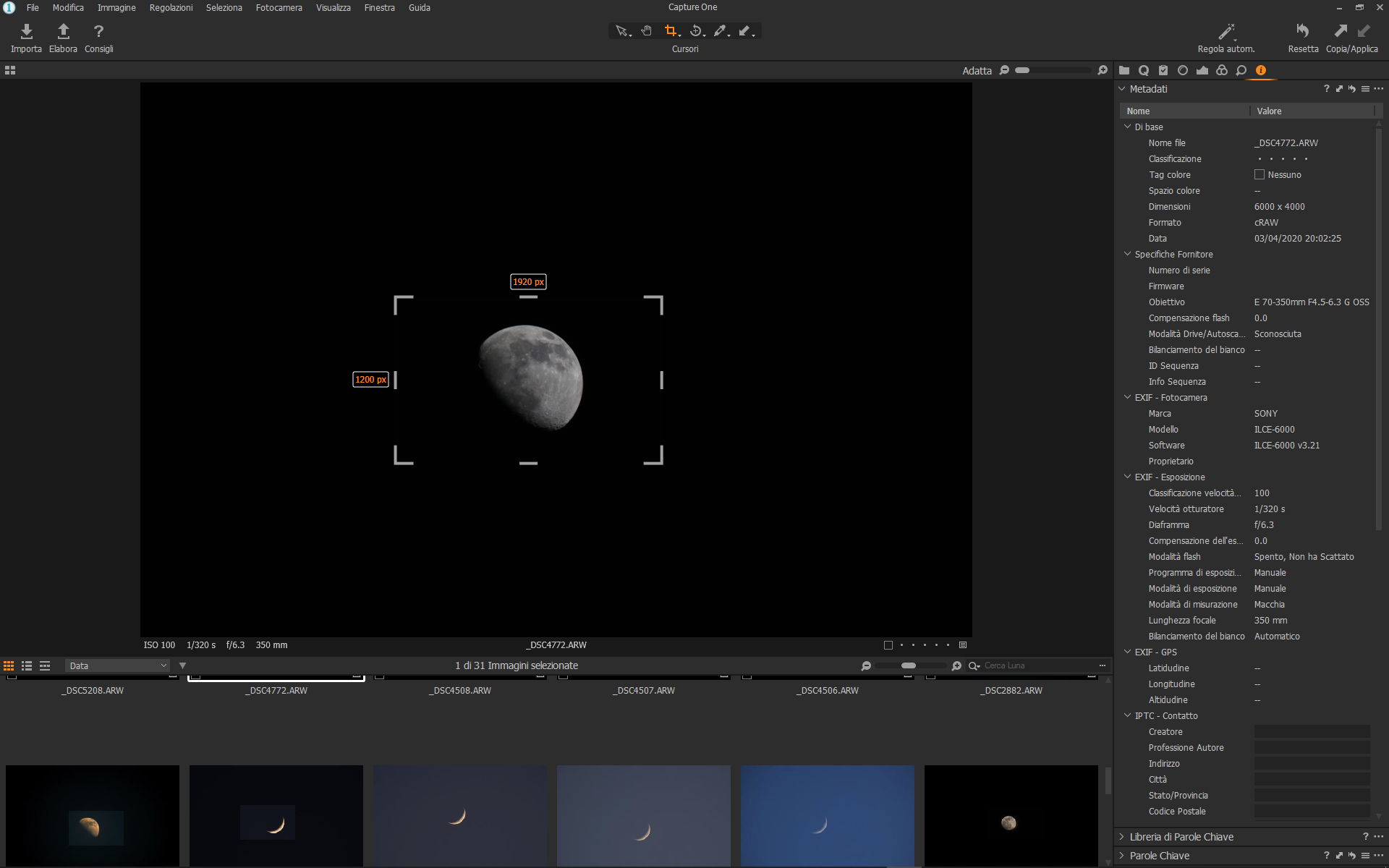luna dati Capture One Express