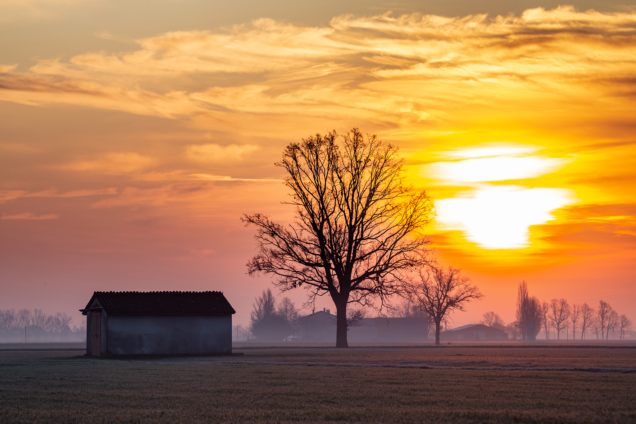 Sunrise in the Padana Plain