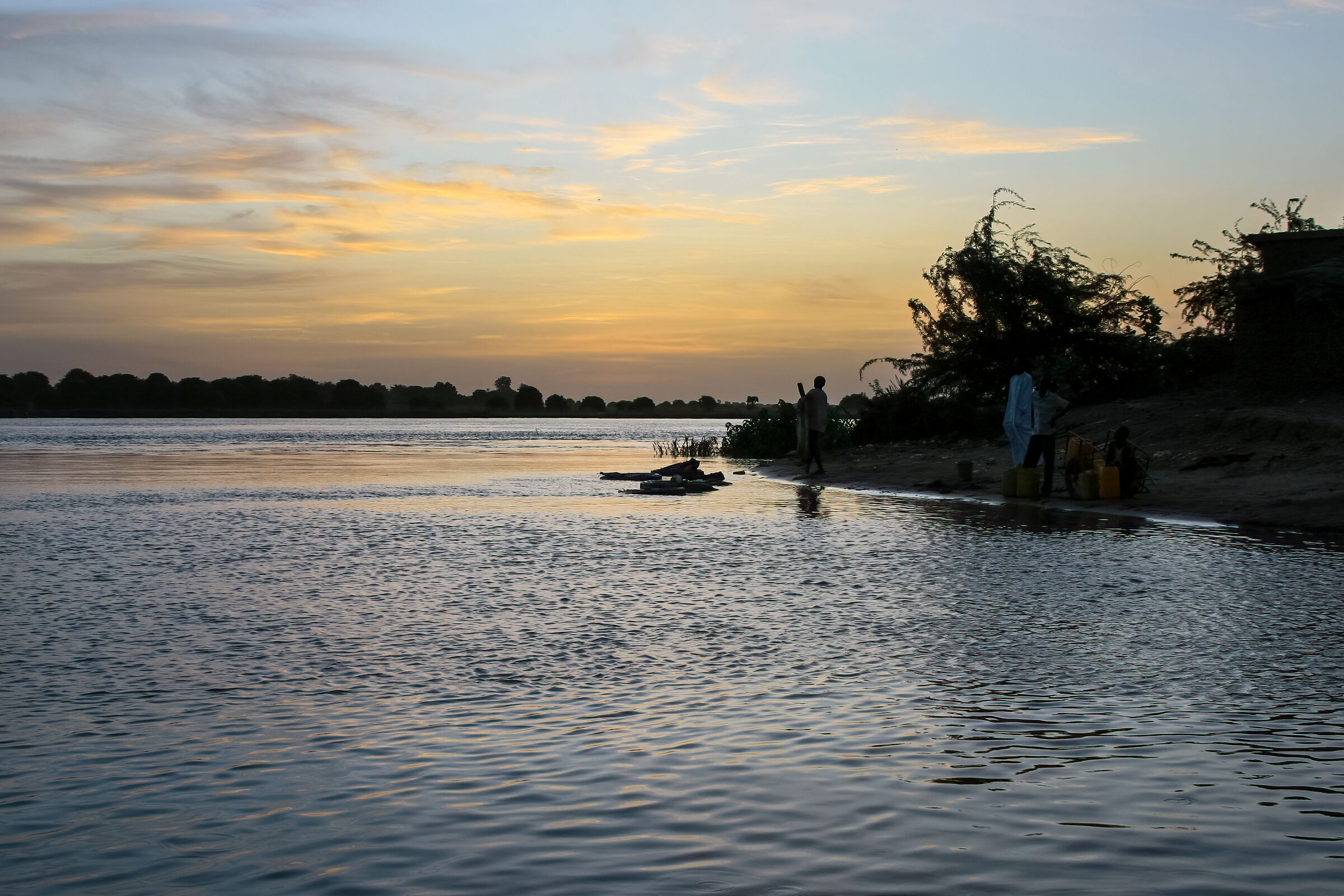 the aurora on Lake Chad