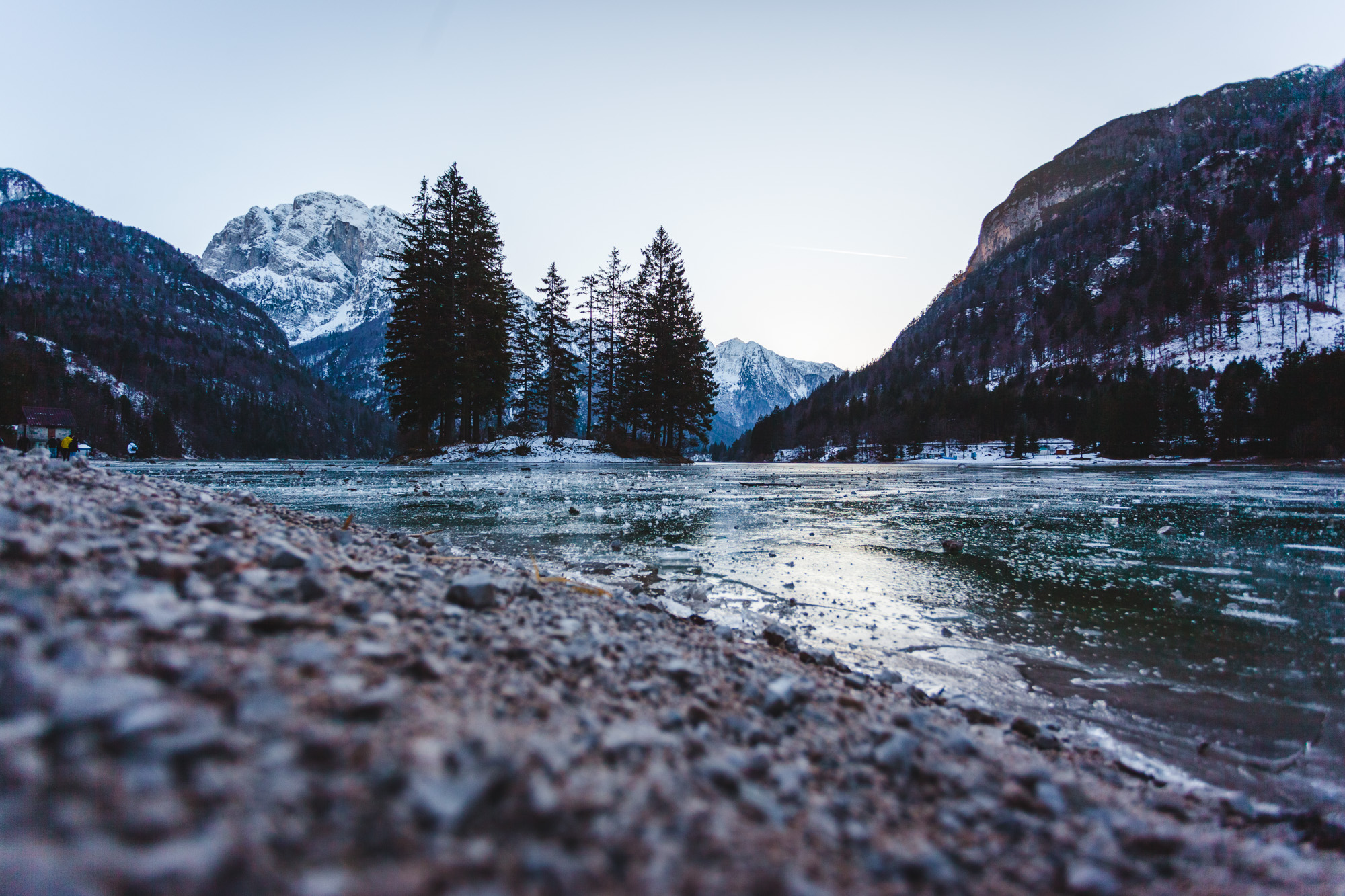 Lake predil in winter