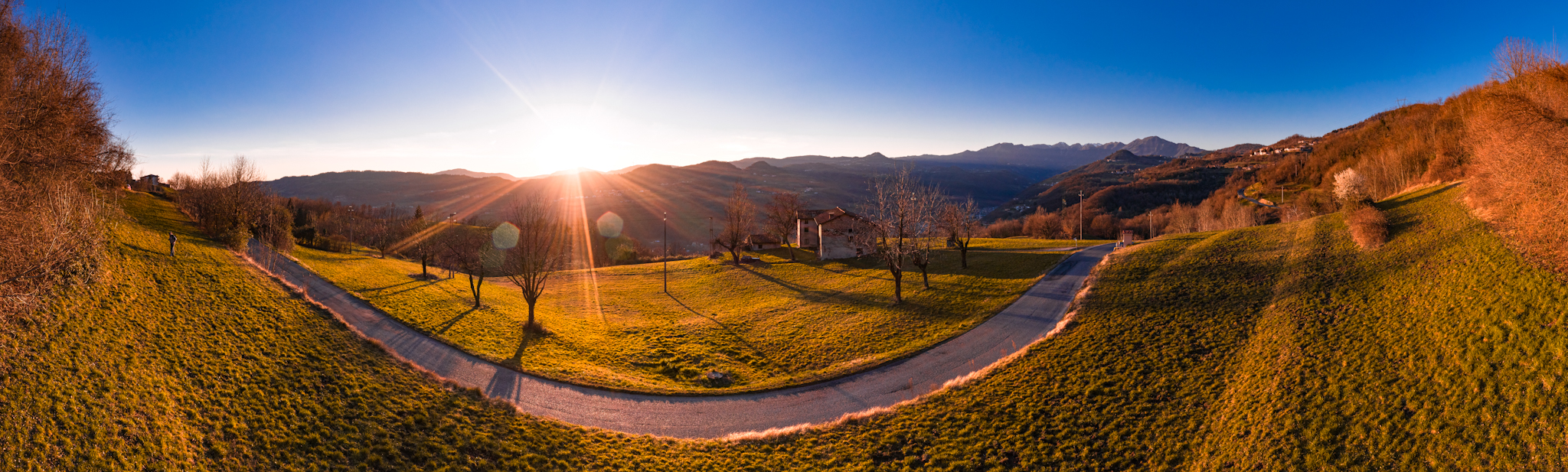 Overview of a warm winter sunset