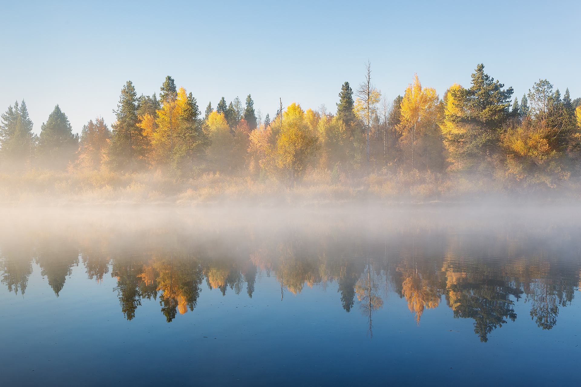 morning fog at the Gran Teton
