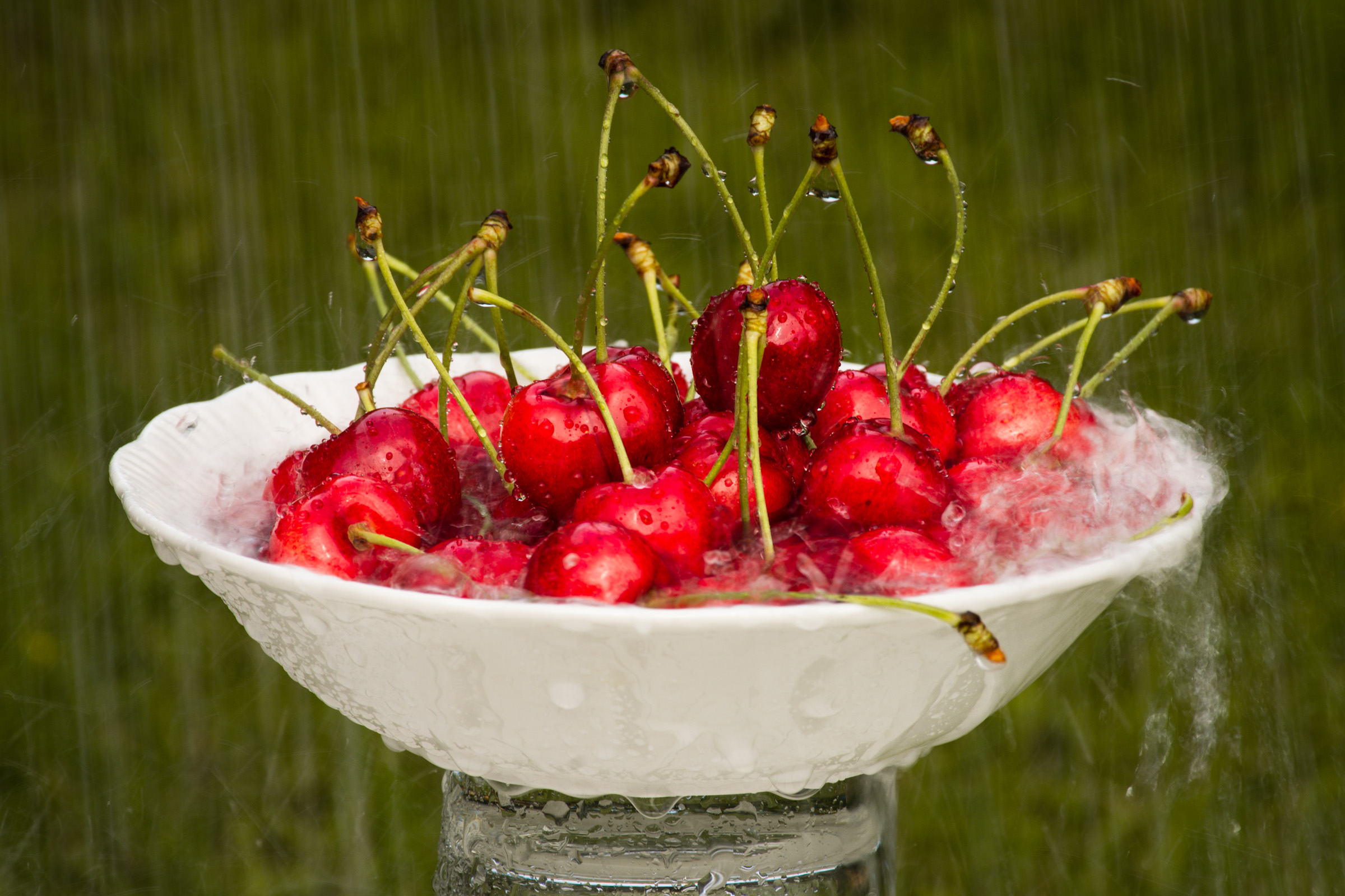 Cherries in the rain