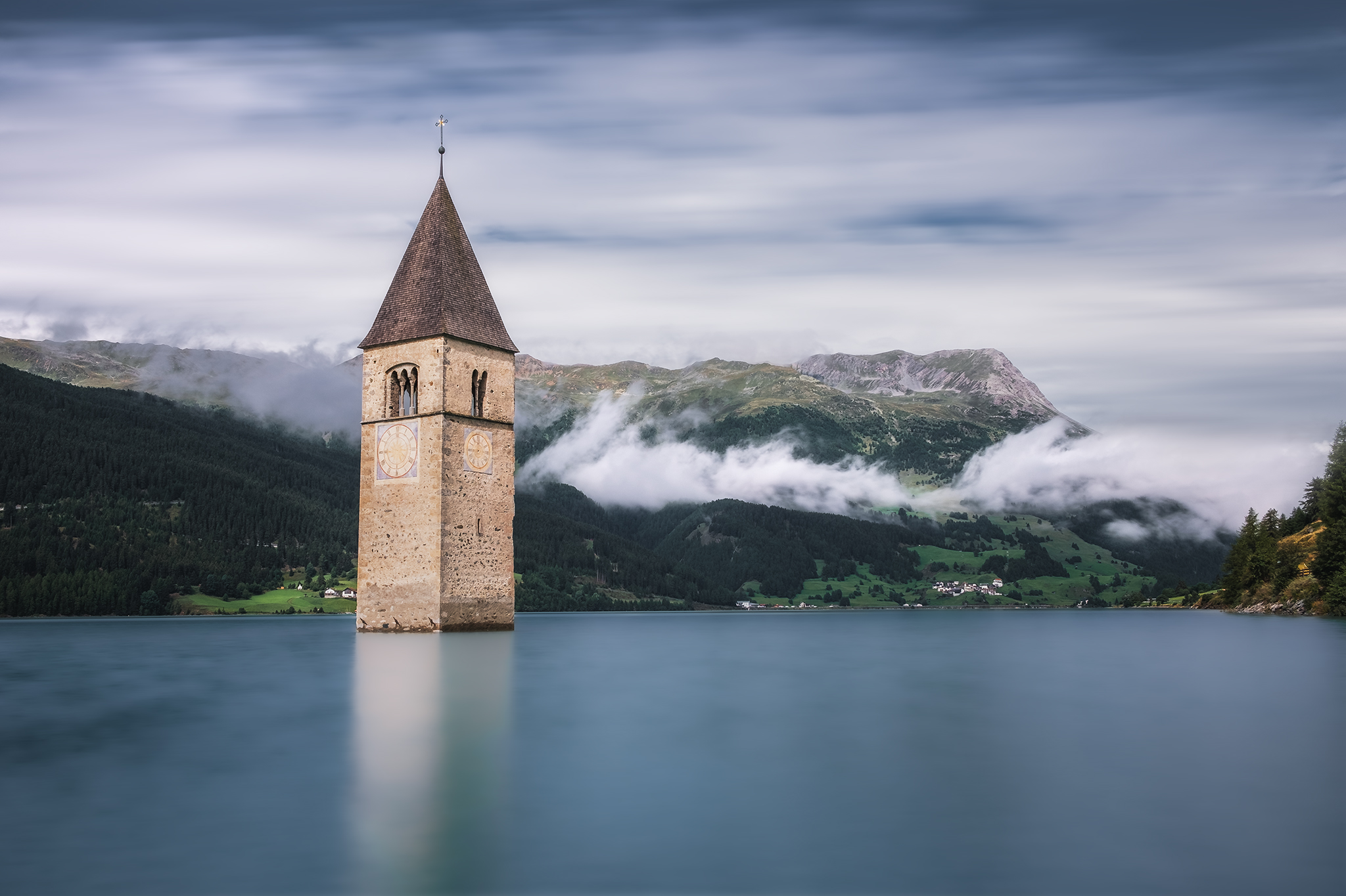 Lake Resia, Italy - 19 August 2019