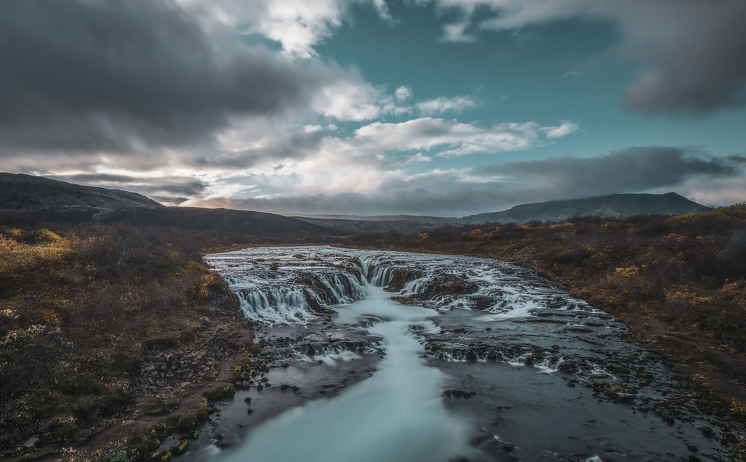 Bruarfoss, the blue waterfall