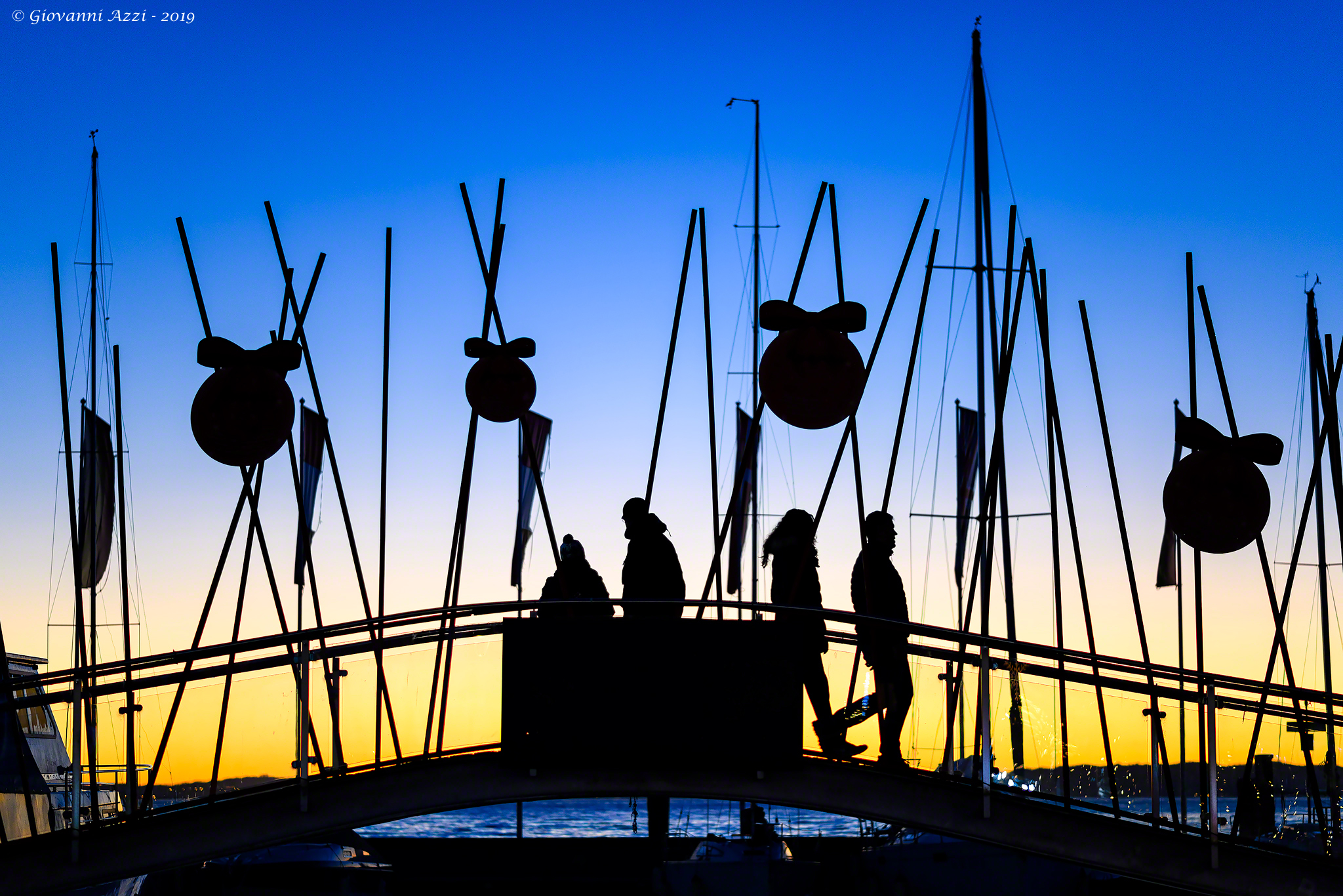 On the deck at sunset
