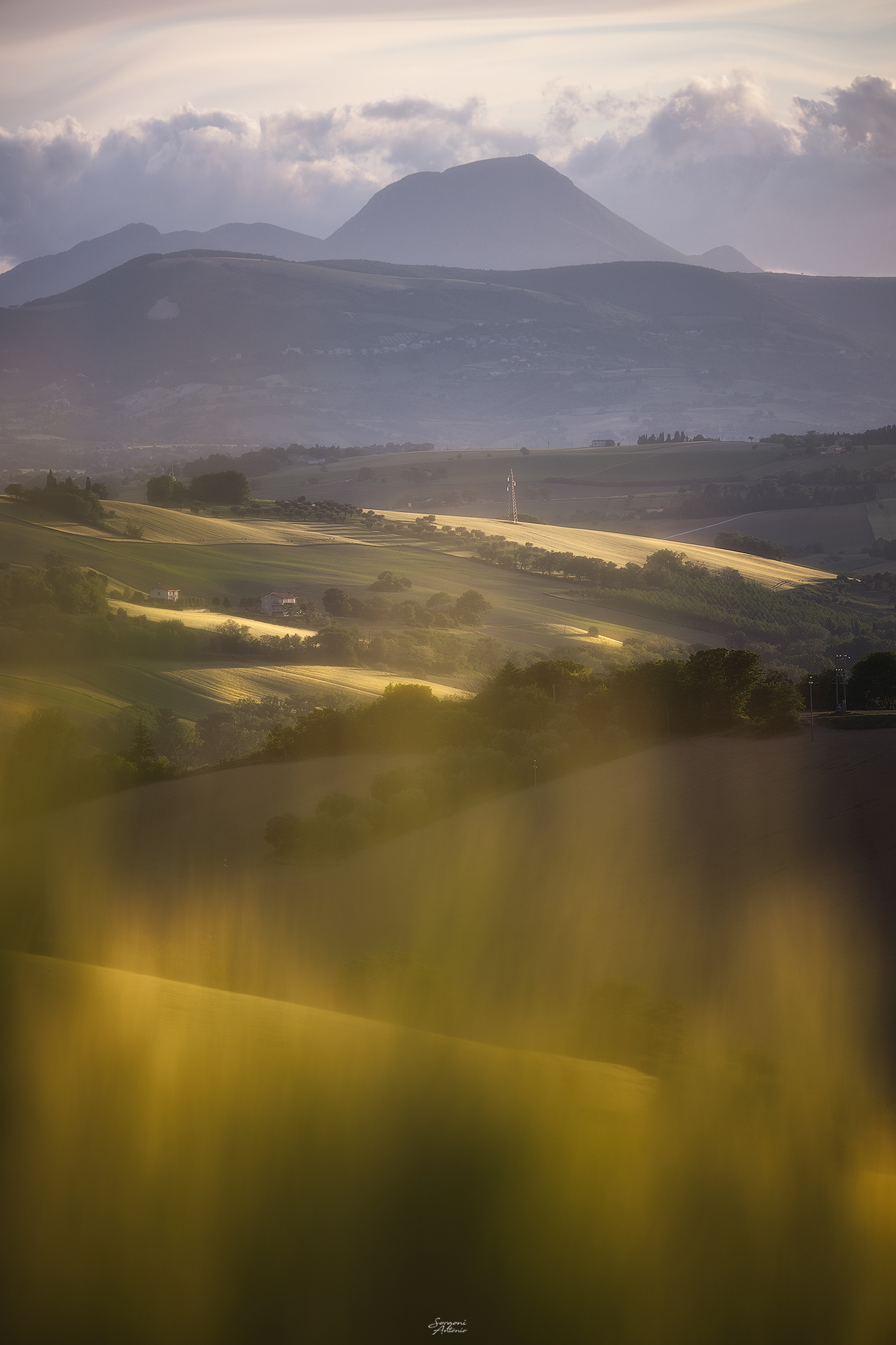 Goodbye lockdown - sunset of the Marche countryside