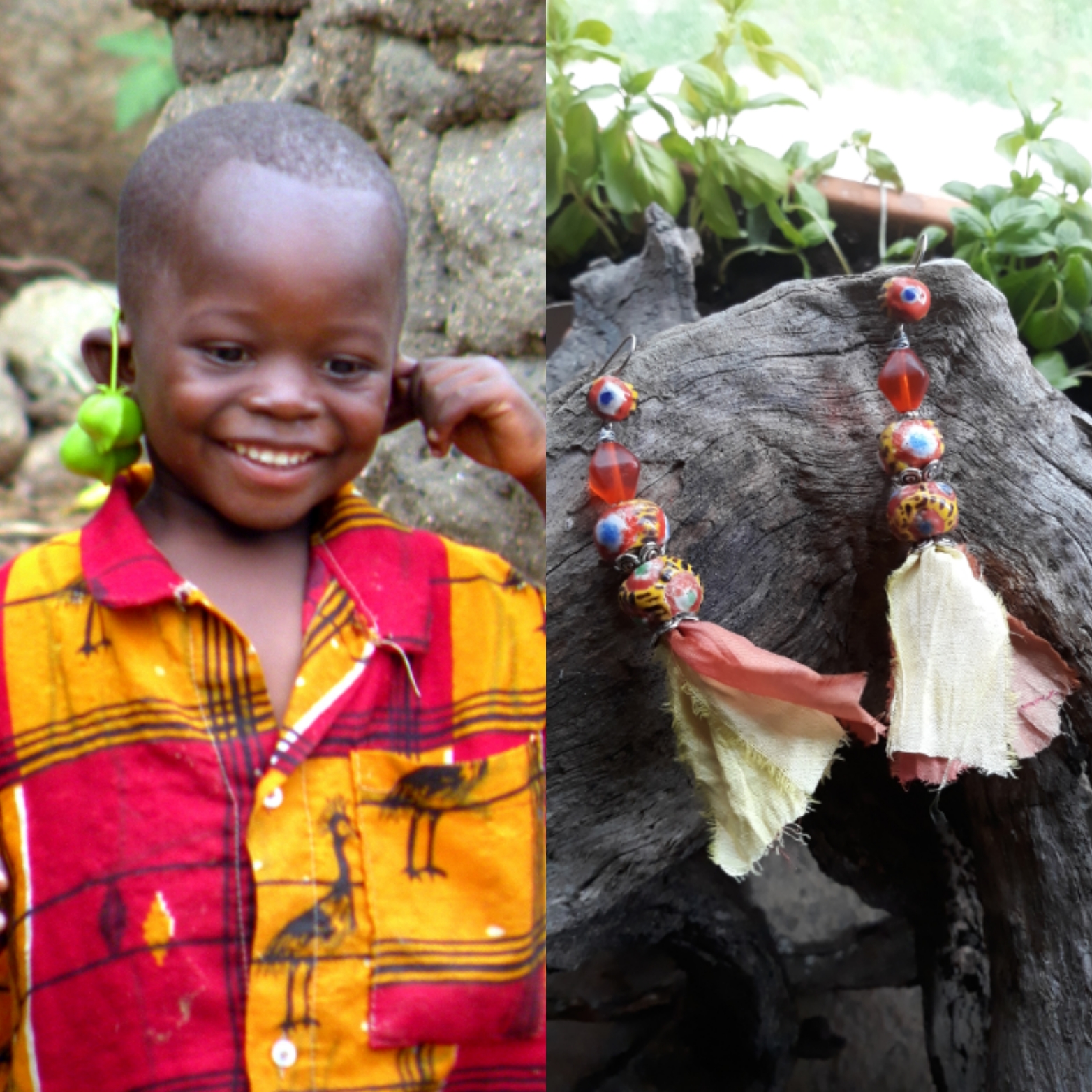 Kiffa beads Mauritania Sari silk