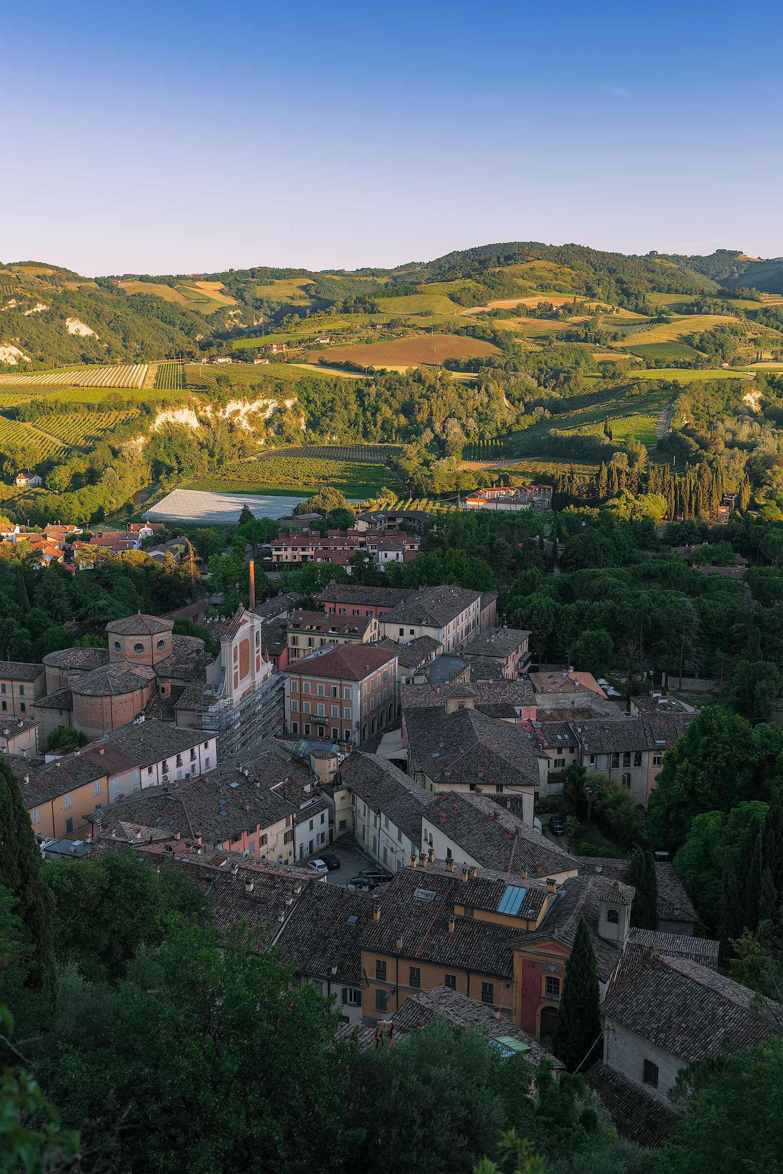 First shadow on Brisighella.
