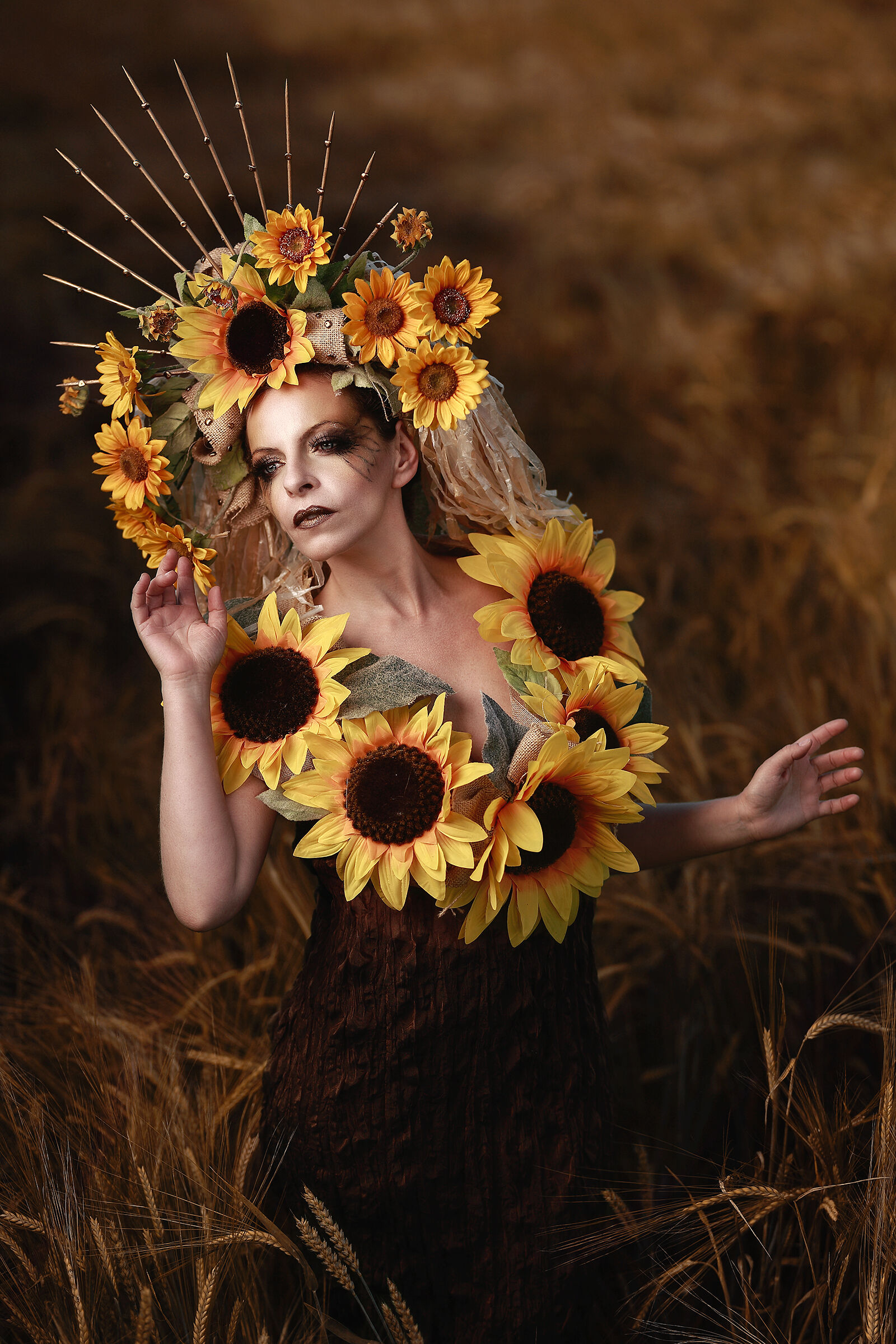 The sunflowers Lady's