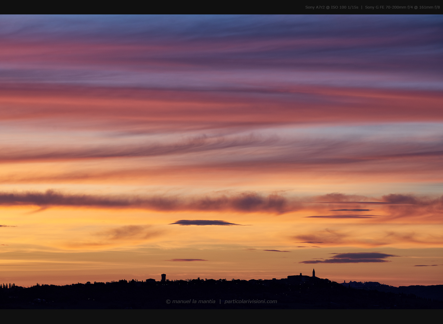 The sky above Pienza