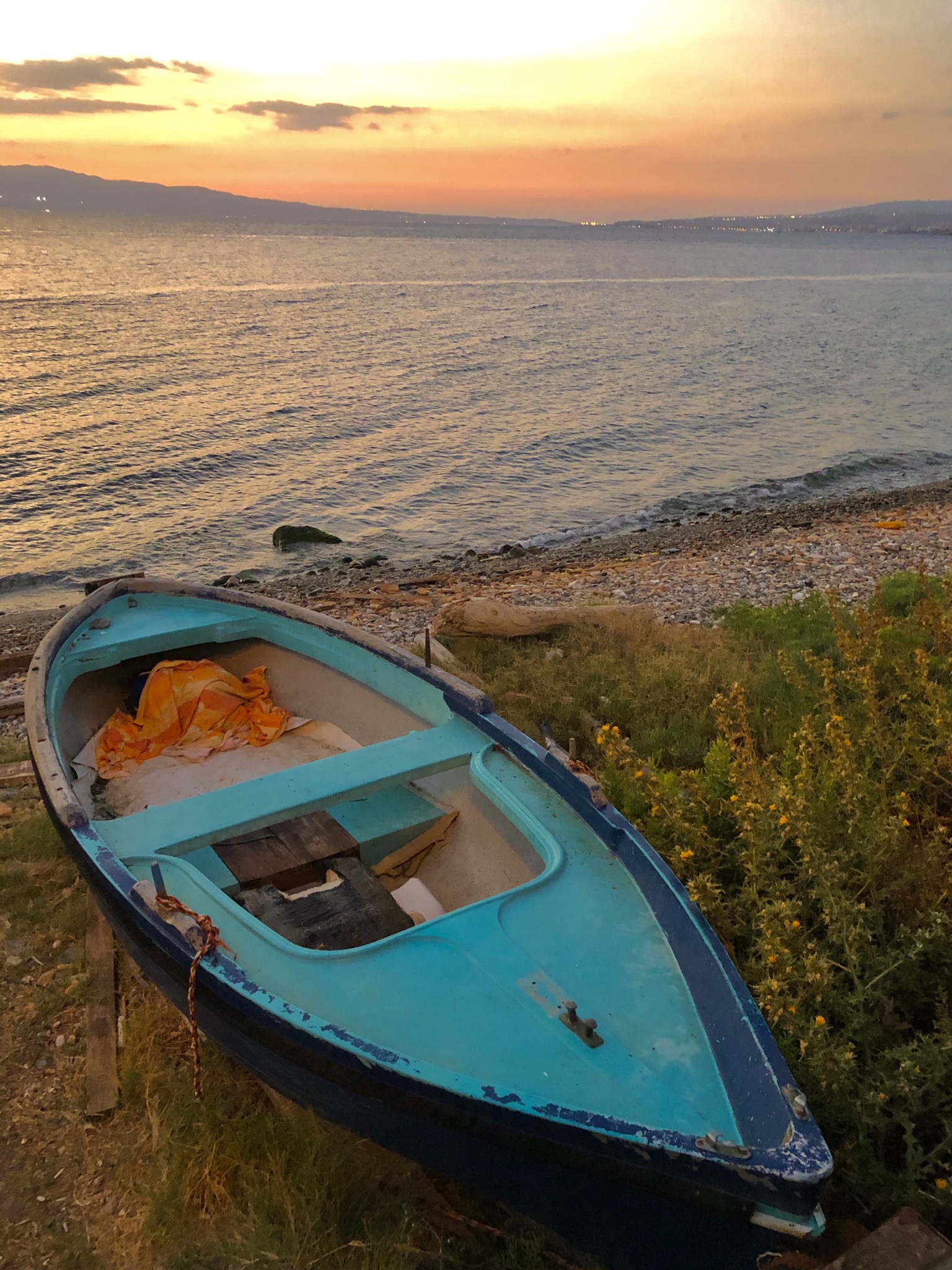 Boat at sunset