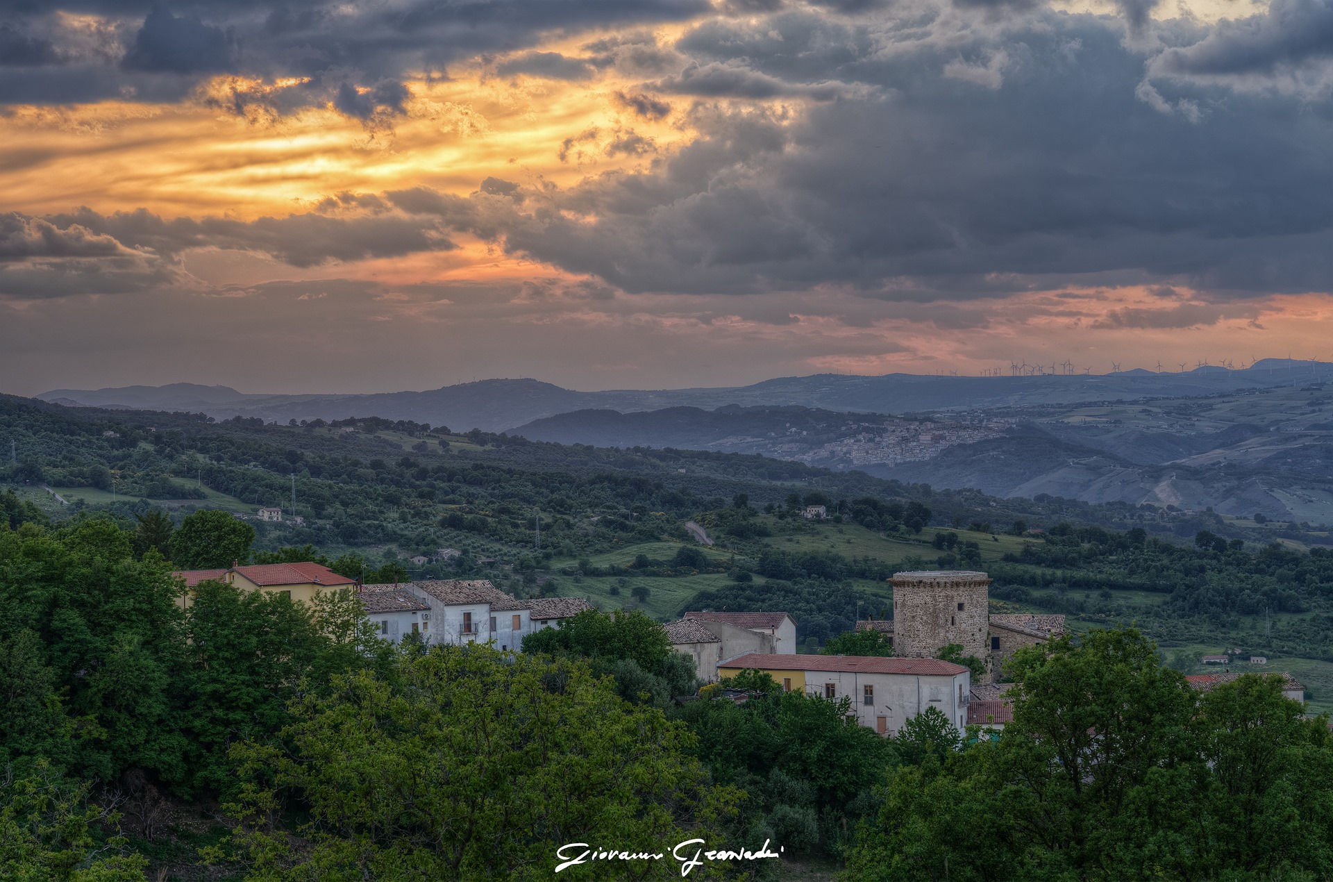 Sunset at the castle