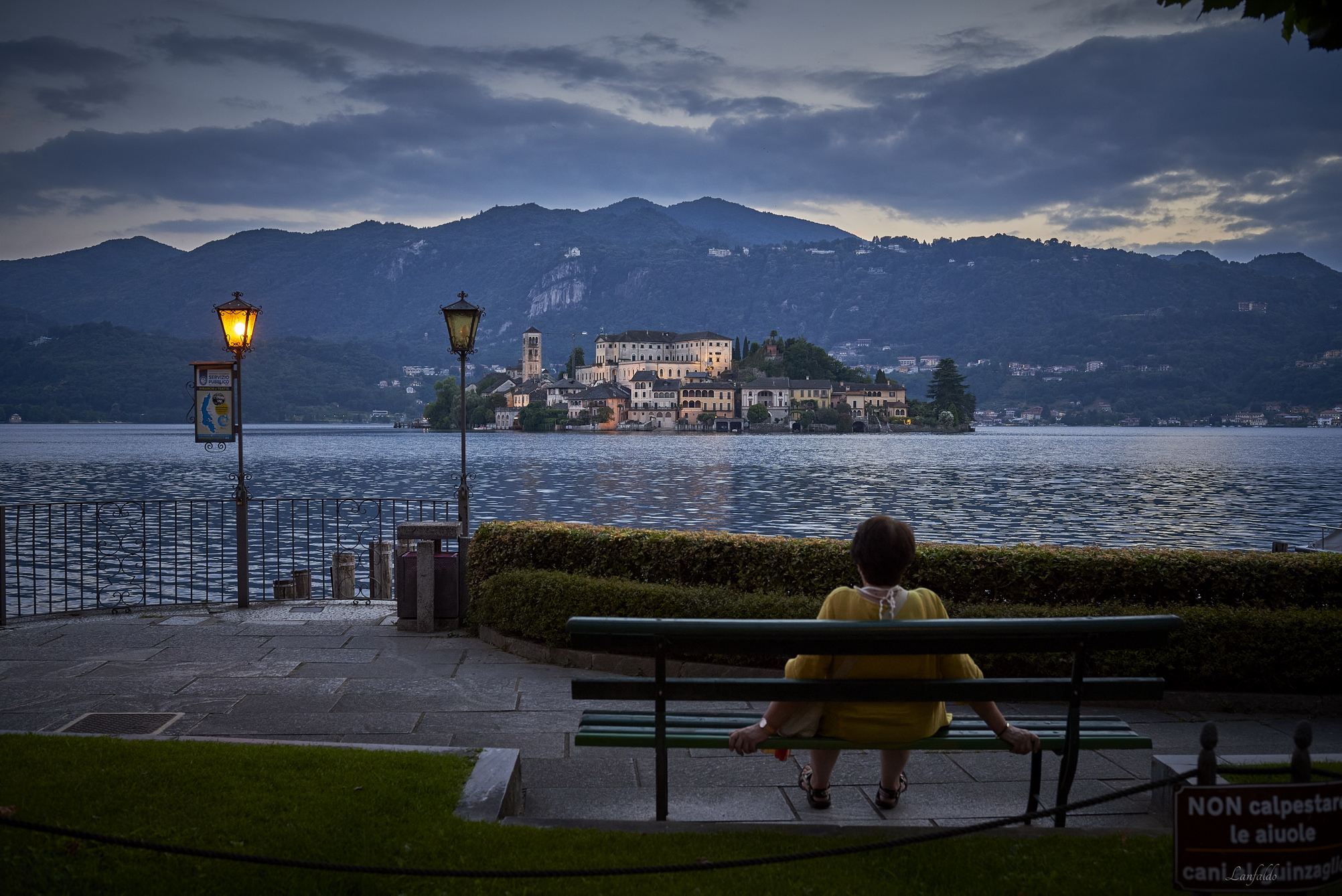 Blue time at Lake Orta.