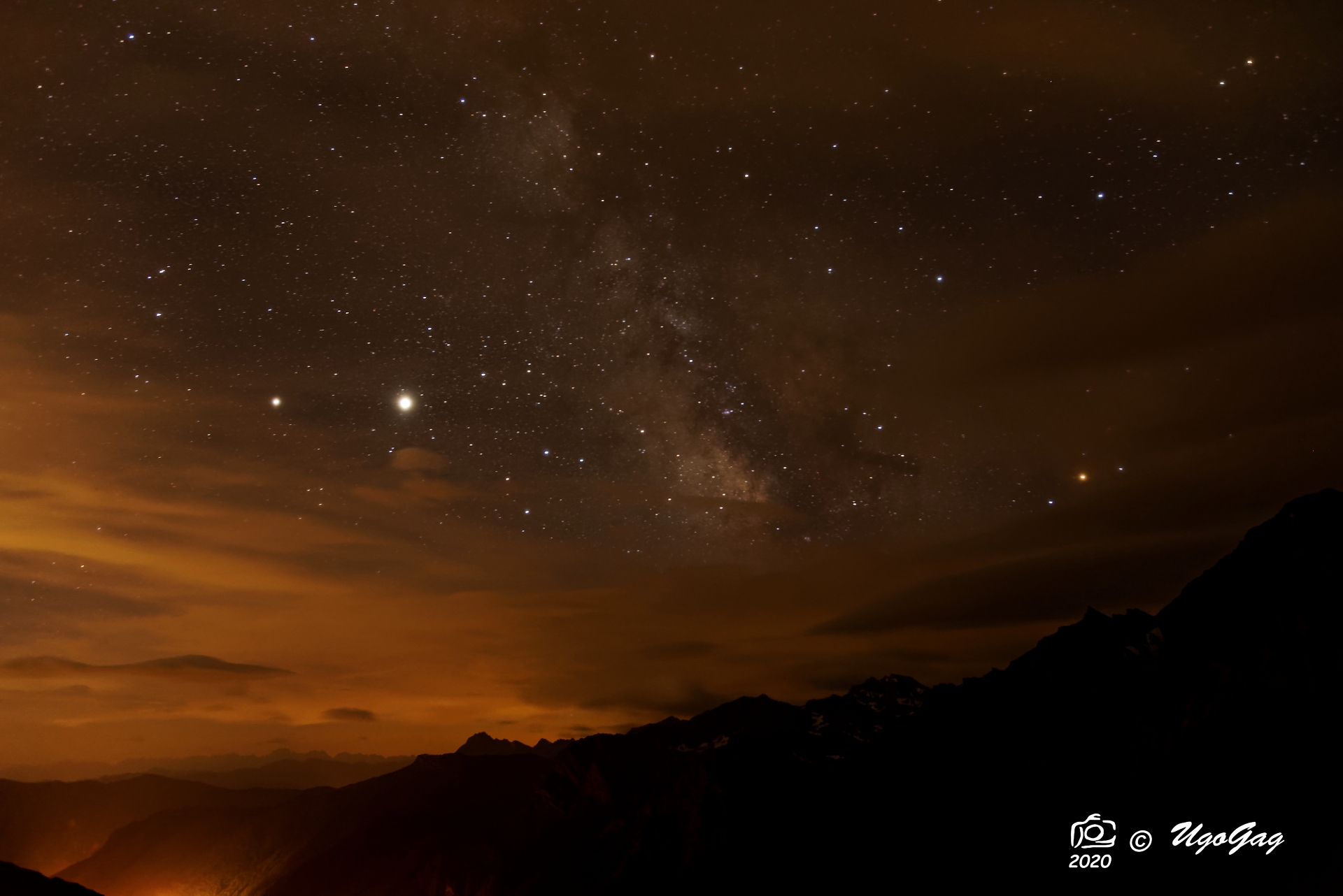 Milky Way with Saturn and Jupiter