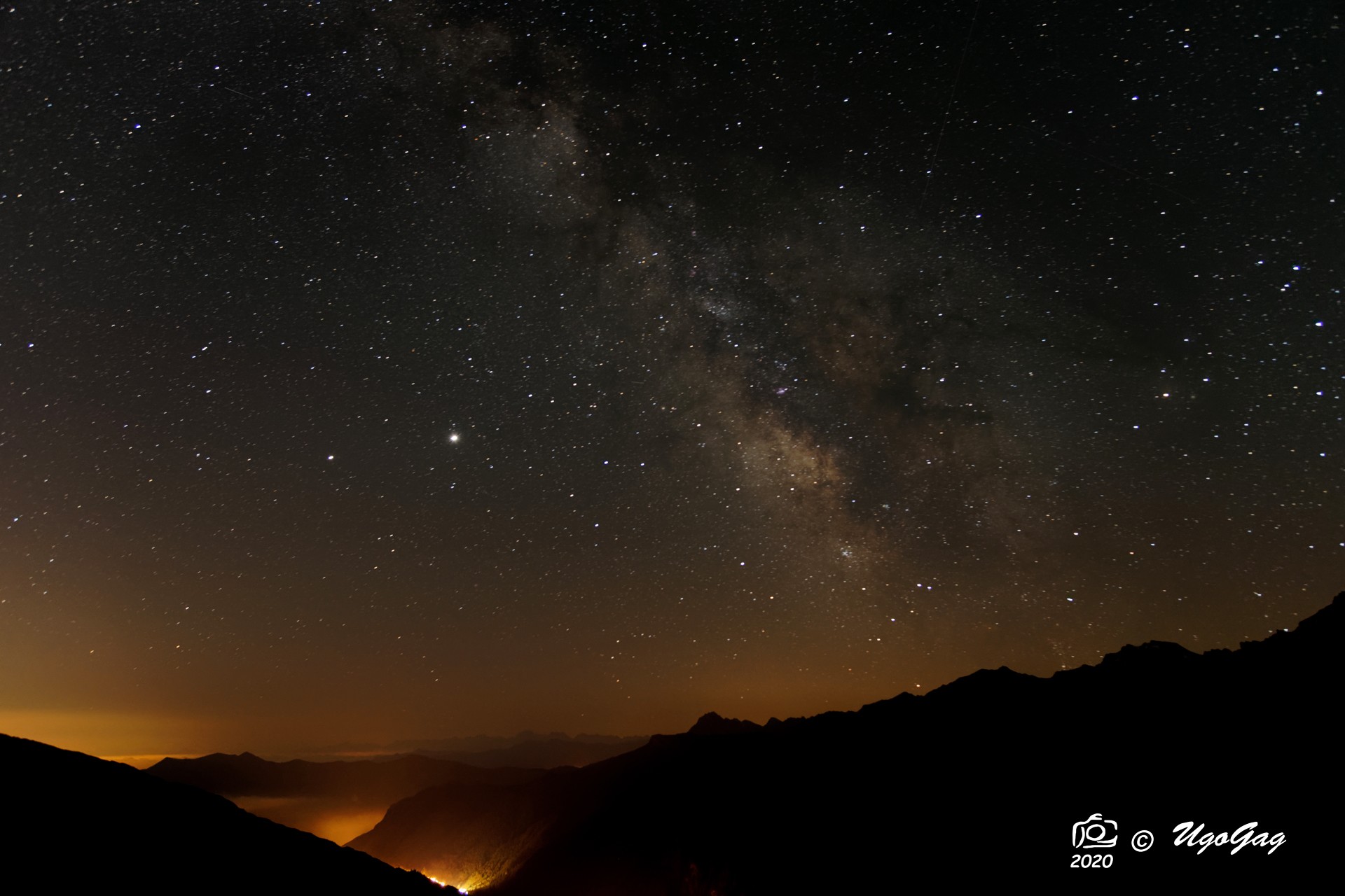 Milky Way with Saturn and Jupiter