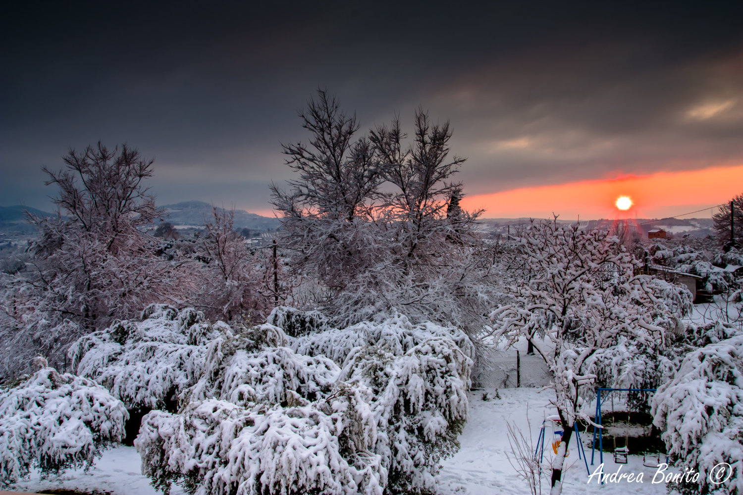 neve e tramonto
