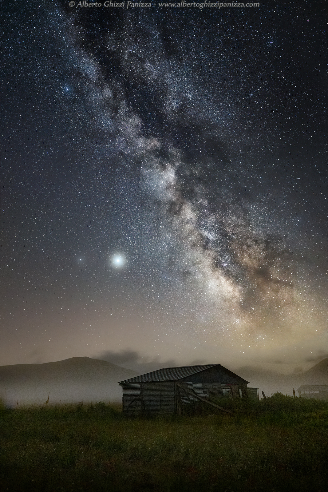 The Milky Way in the mists of the plain