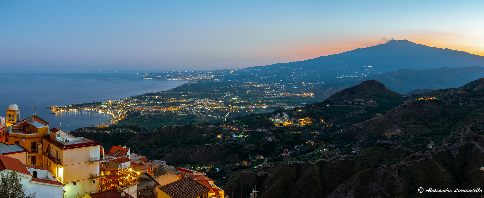 Etna at sunset as seen from Castelmola