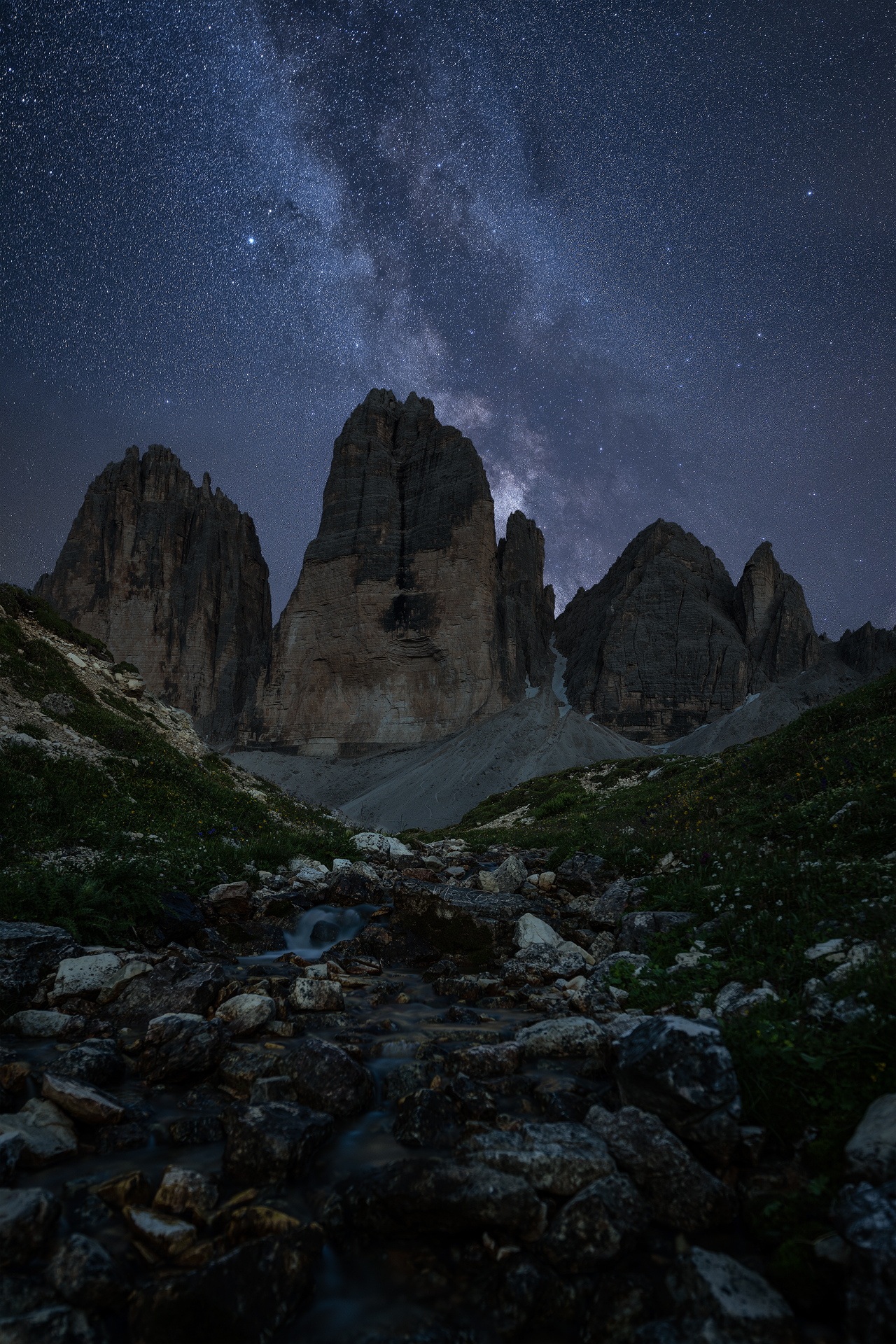 Le Tre Cime sotto le stelle.