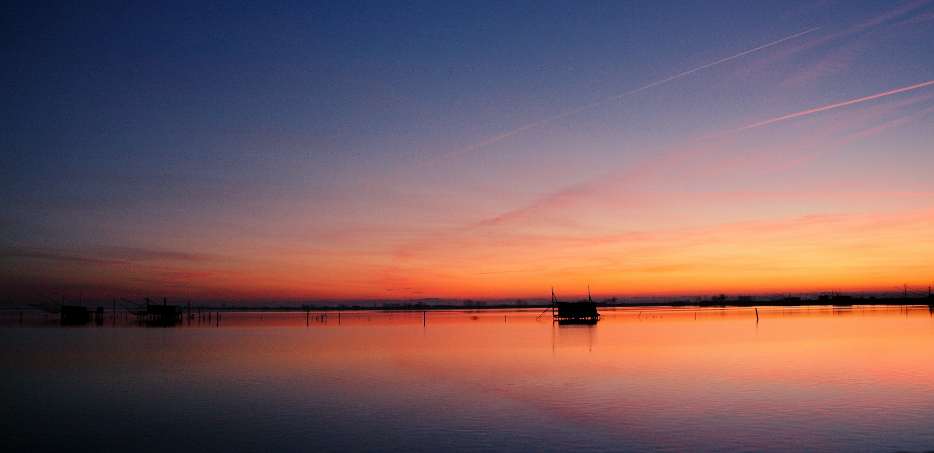 sunset in the valleys of Comacchio