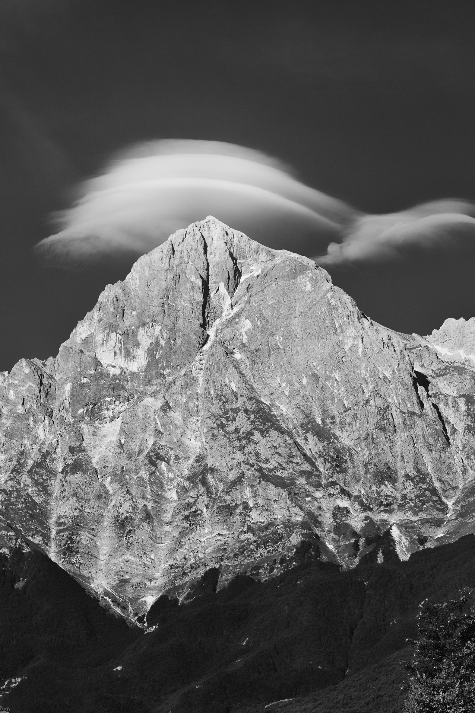 Lenticular clouds over the Gran Sasso of Italy