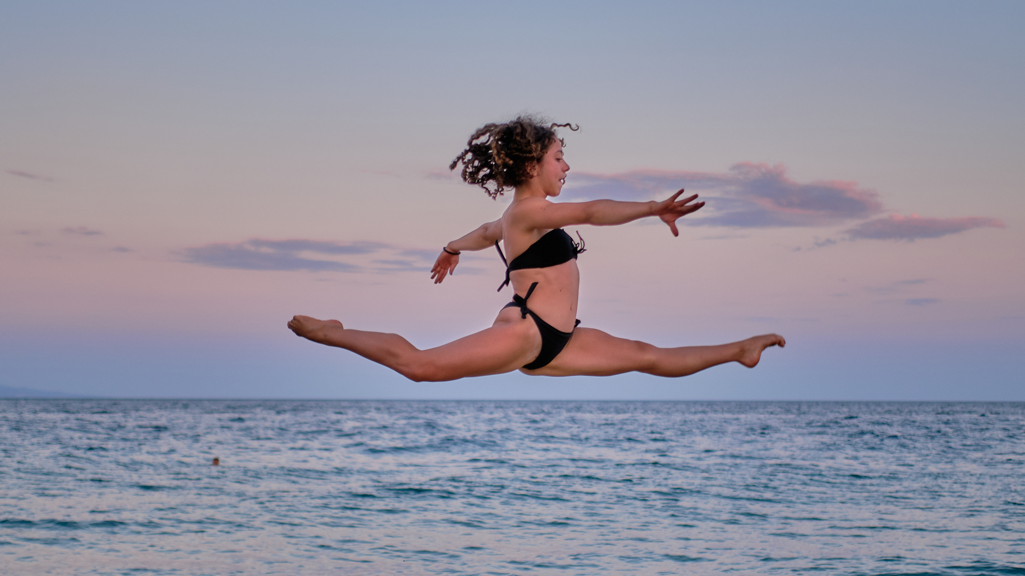Dancing at the beach