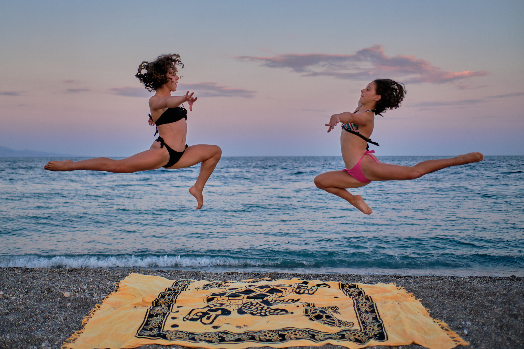 Dancing at the beach