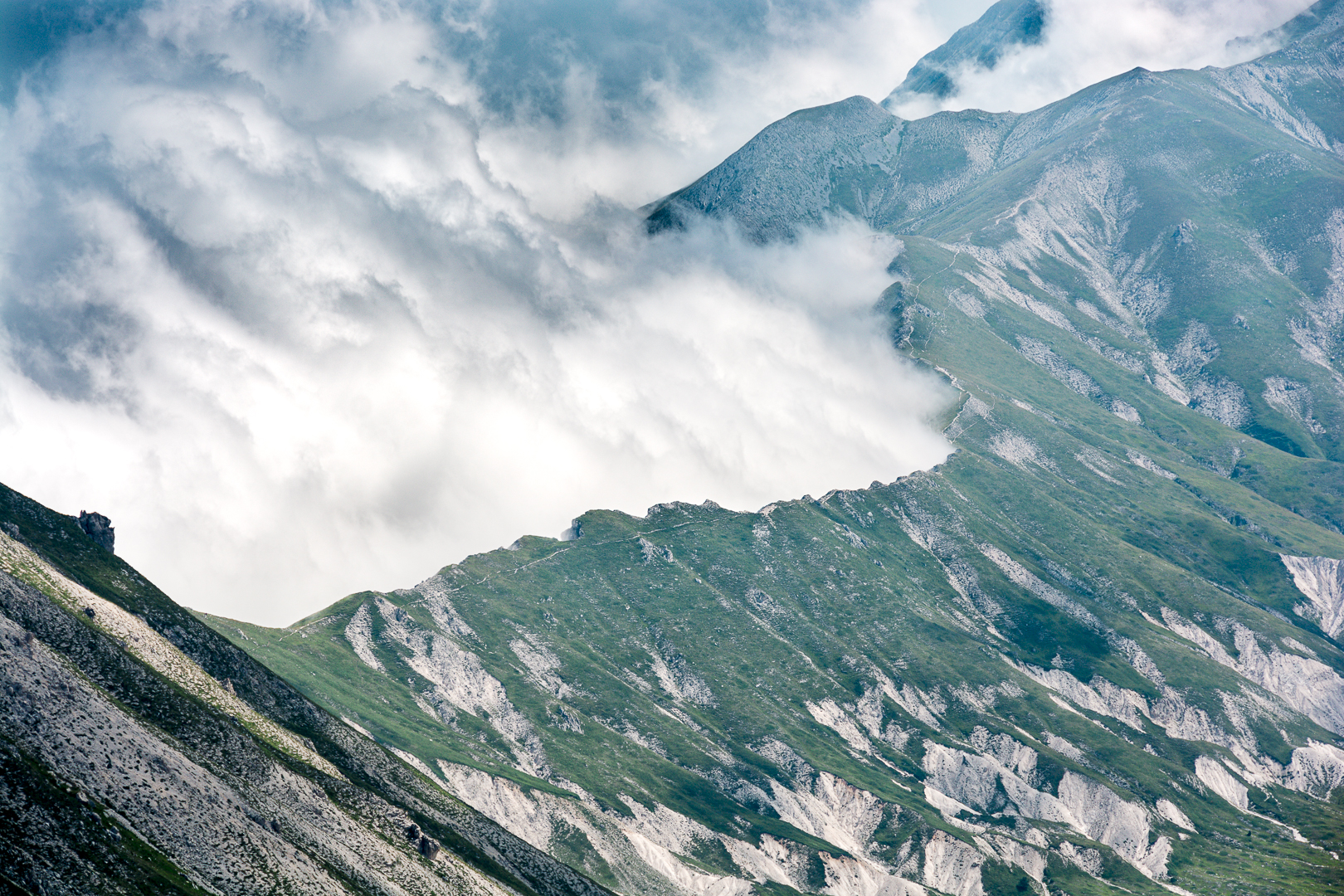 Protracted earth and clouds